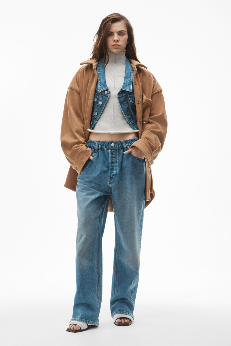 Alexander Wang RUCHED WAIST BAGGY PANT IN DENIM outlook