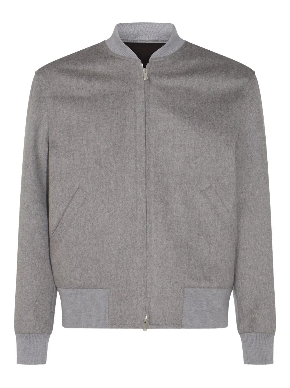 wool zip-front bomber jacket - 1