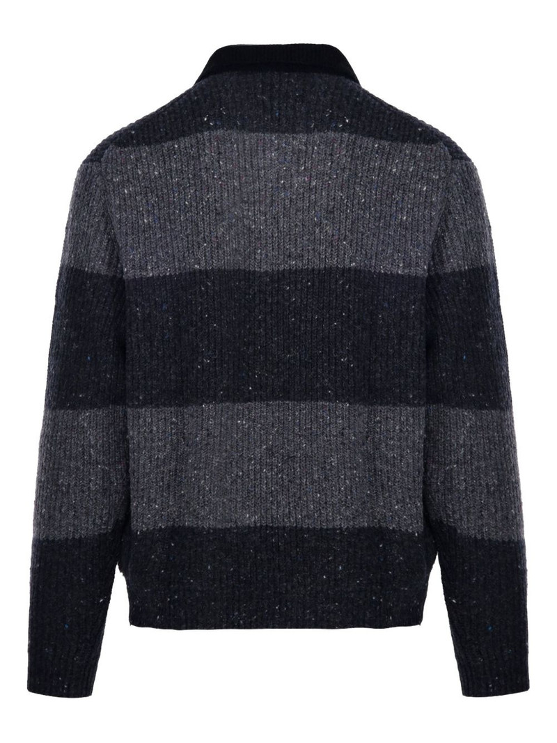 striped knitted polo shirt 3