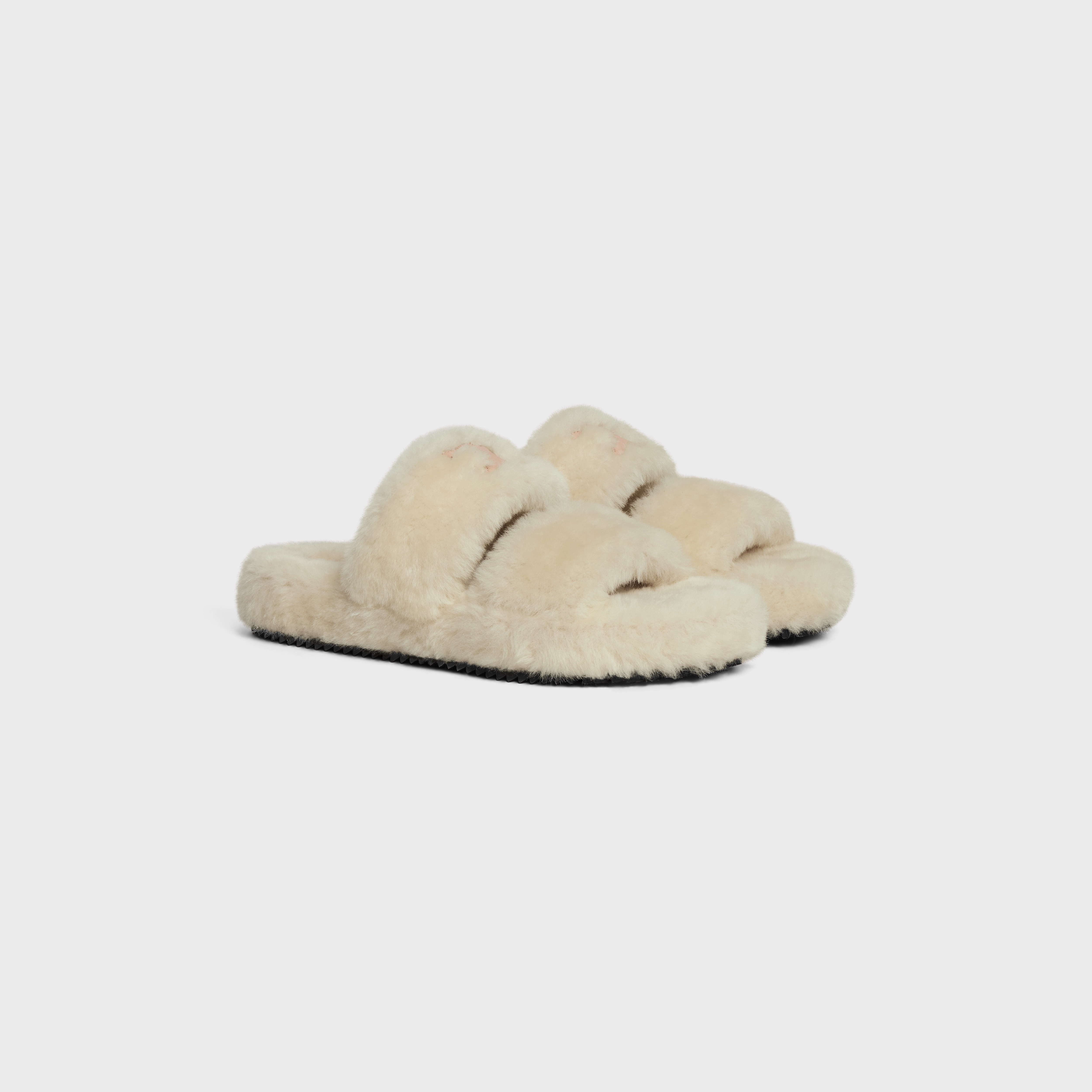 CELINE FUR SLIDES TRIOMPHE in Shearling - 2