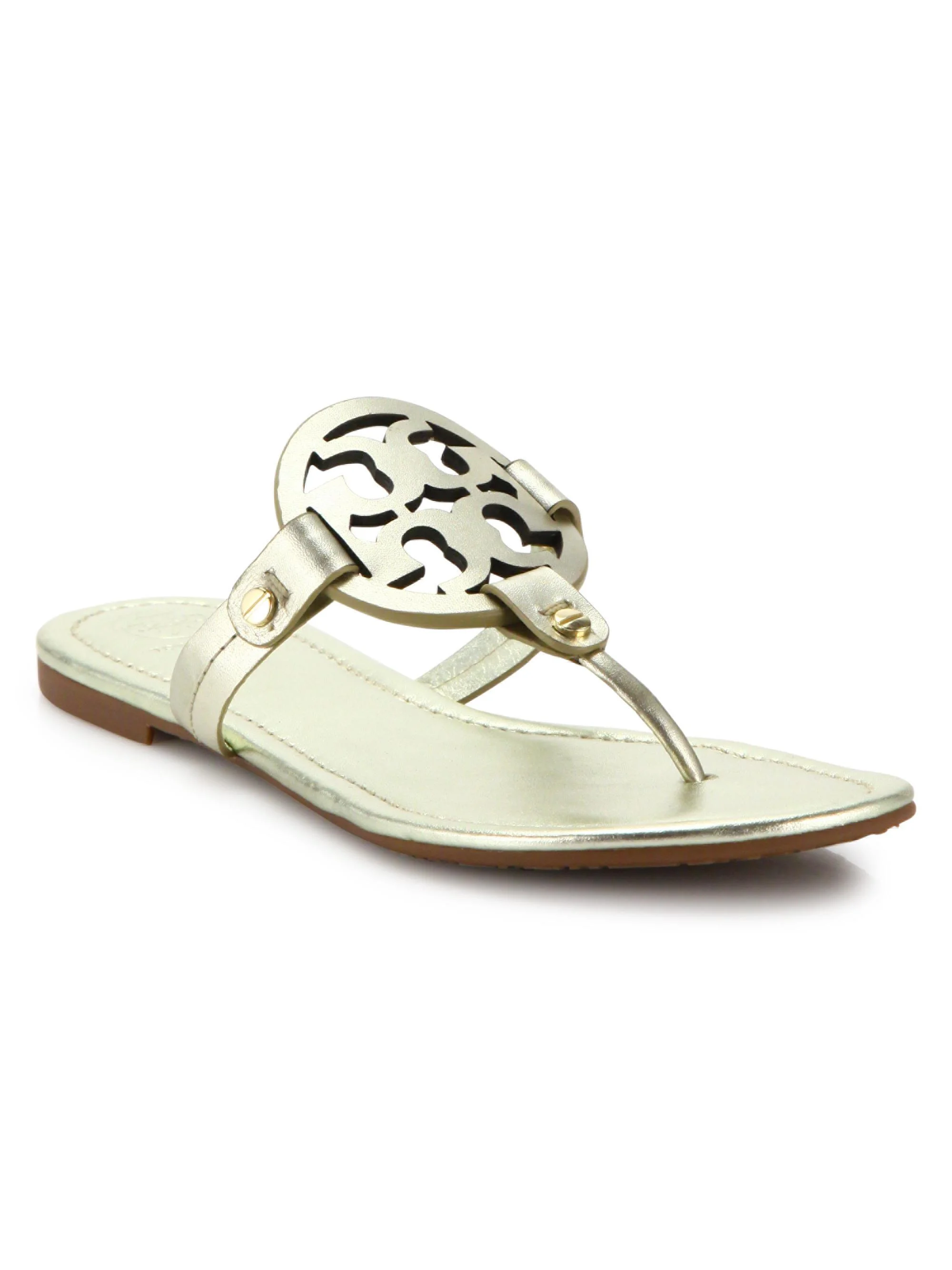 Women's Miller Metallic Leather Thong Sandals - Spark Gold - 1
