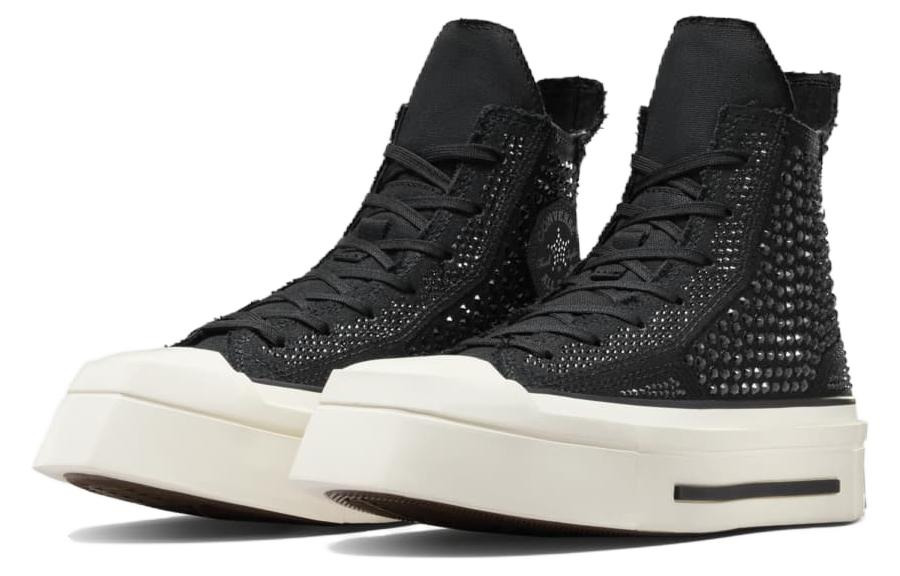 (WMNS) Converse x Swarovski Chuck 70 De Luxe Squared 'Black White' A09070C - 3