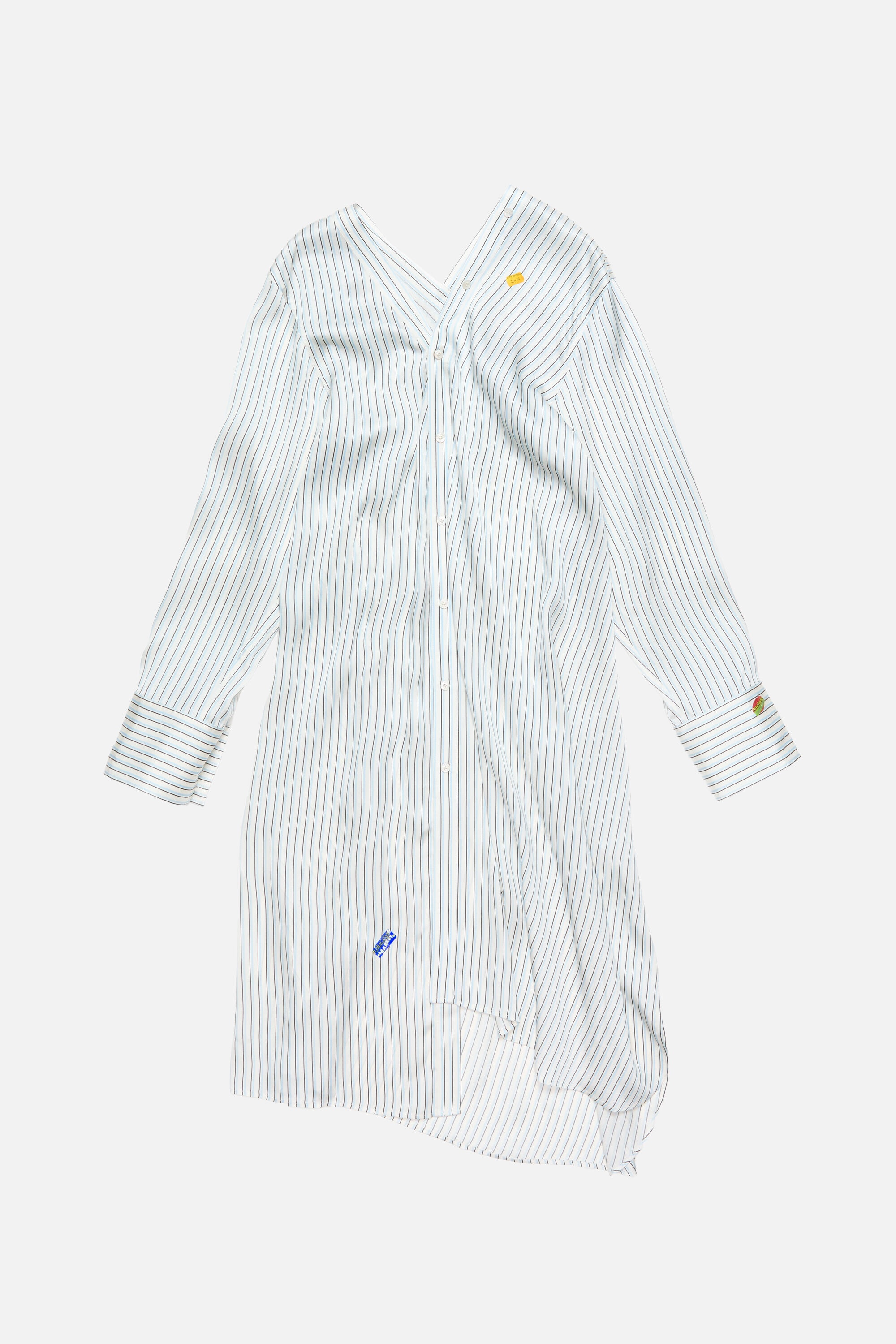 Asymmetric shirt dress - Blue/white - 6
