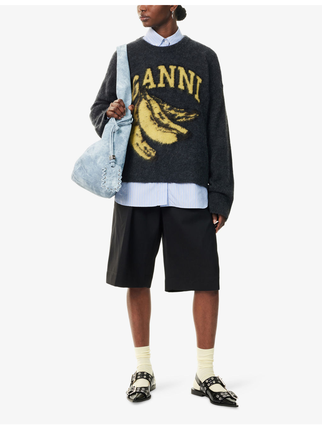 Graphic-Print Long-Sleeve Alpaca-Wool Blend Jumper - 2