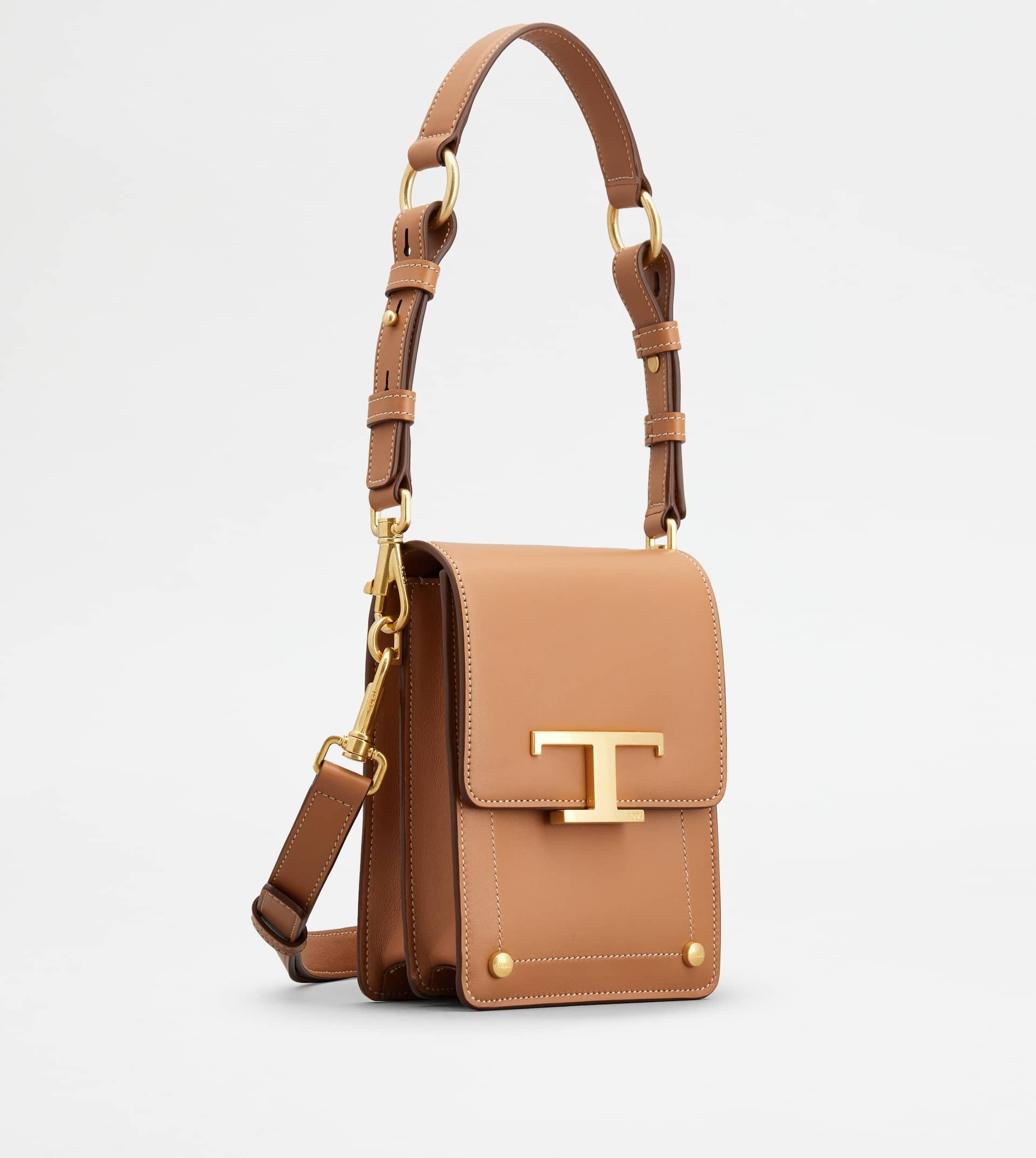 T TIMELESS BAG IN LEATHER MICRO - BROWN - 4