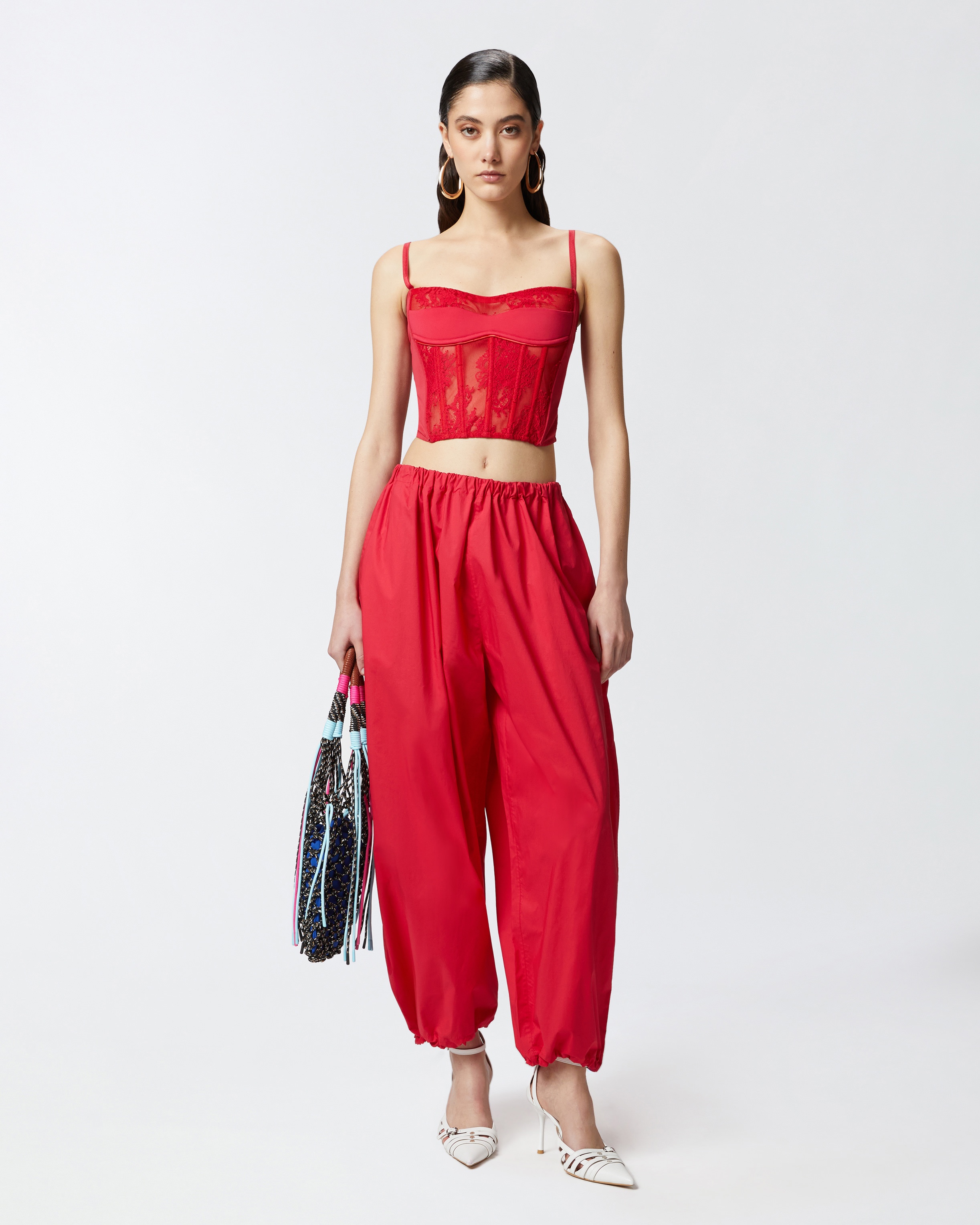 LIGHTWEIGHT BALLOON PANTS WITH DRAWSTRING - 2