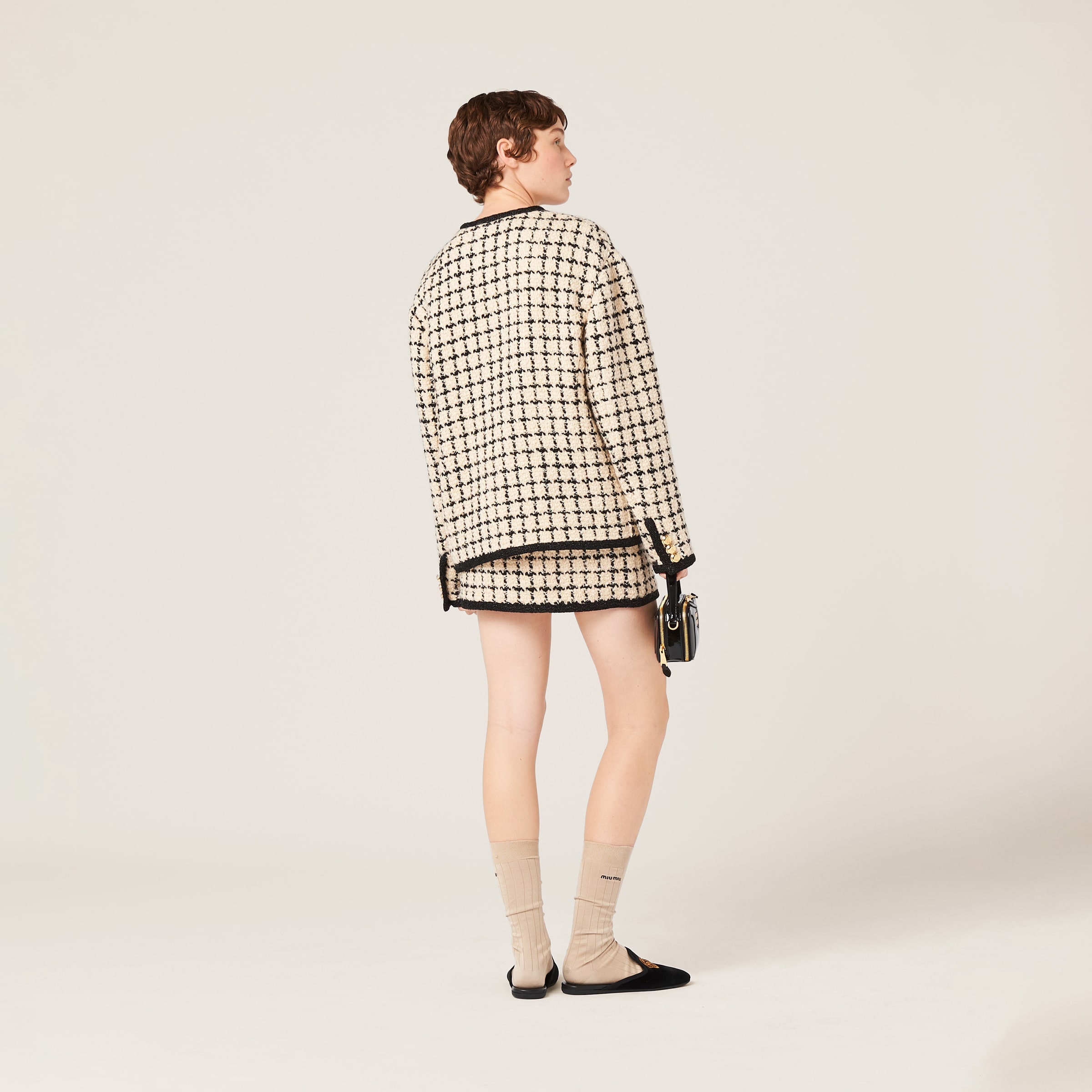 Checked bouclé skirt - 3
