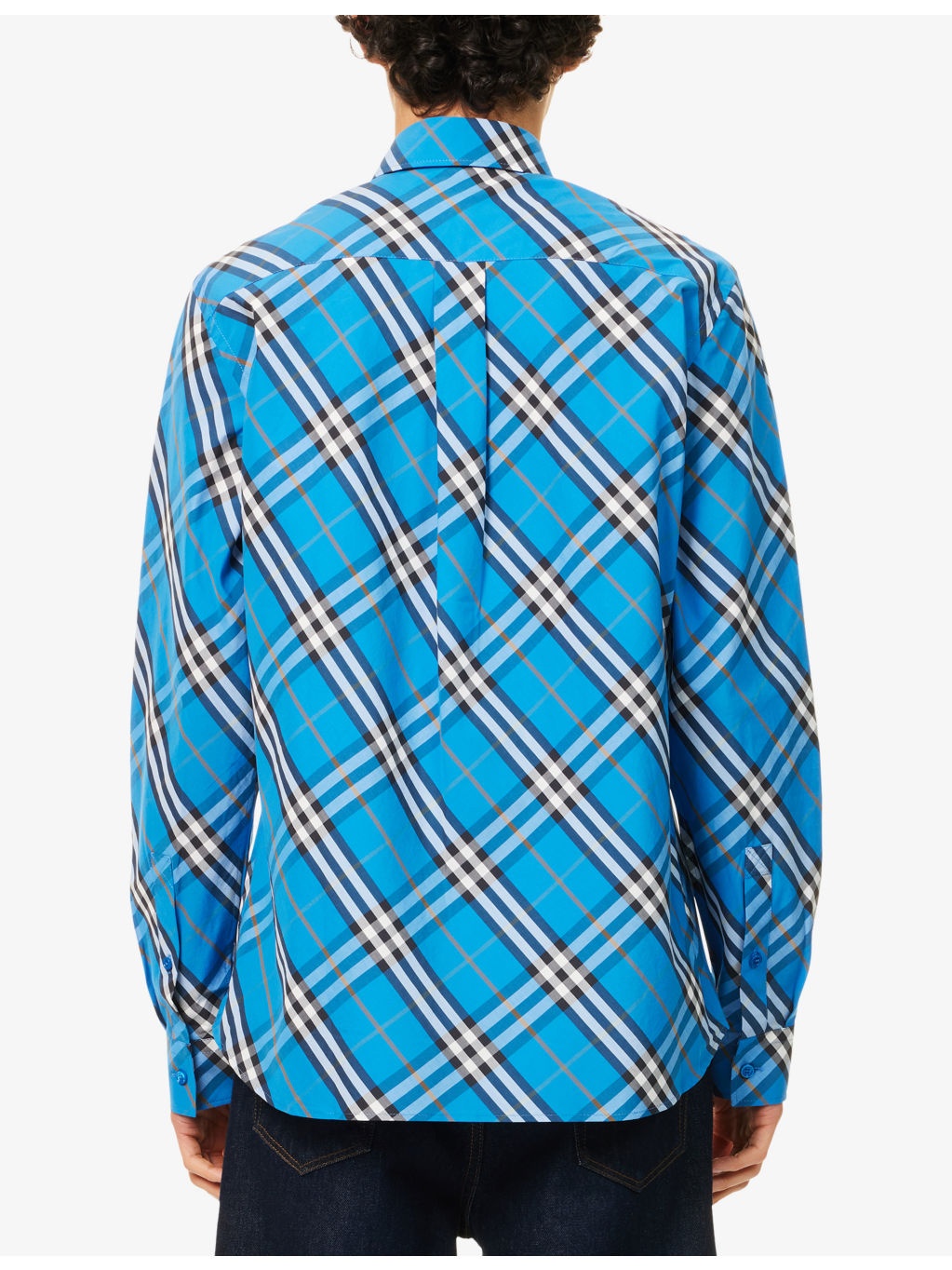 Check-Print Curved-Hem Cotton-Poplin Shirt - 4