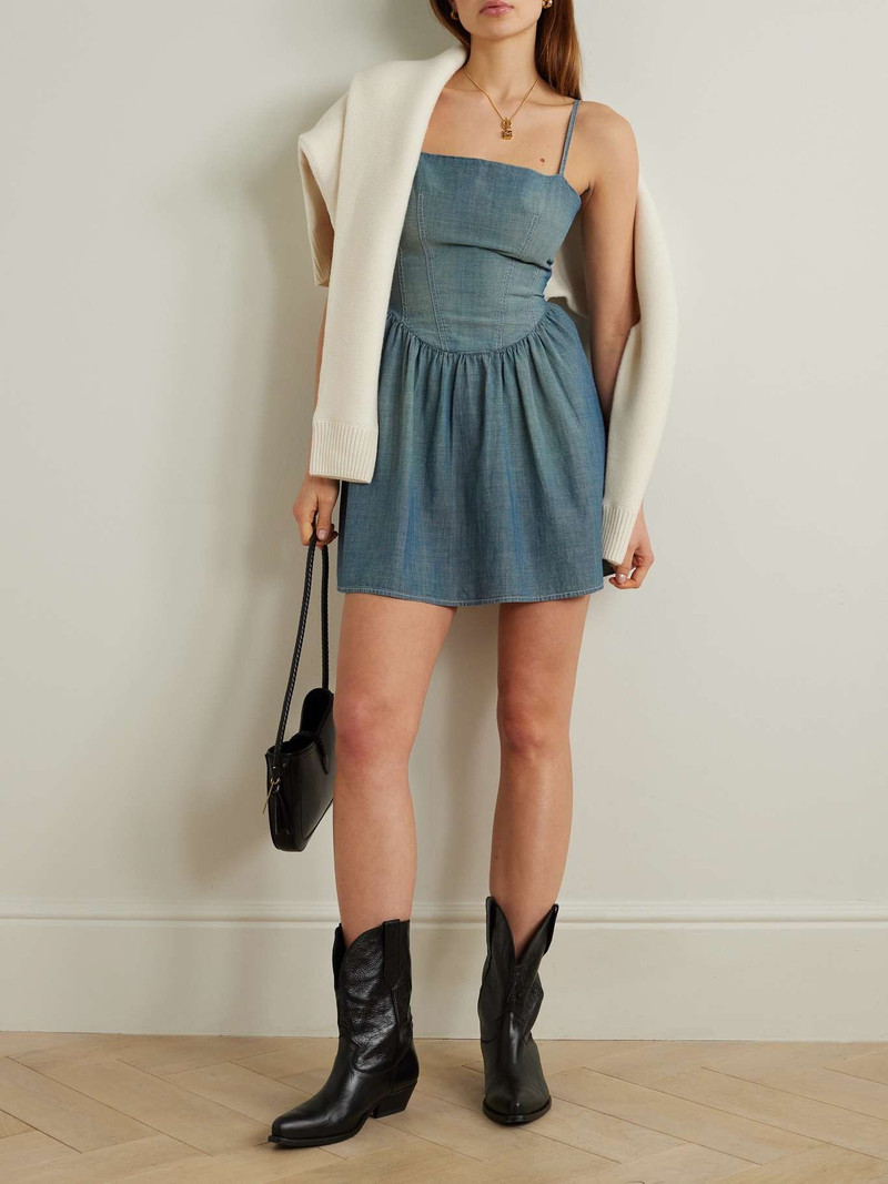 RE/DONE + NET SUSTAIN + Pamela Anderson organic cotton-chambray mini dress outlook