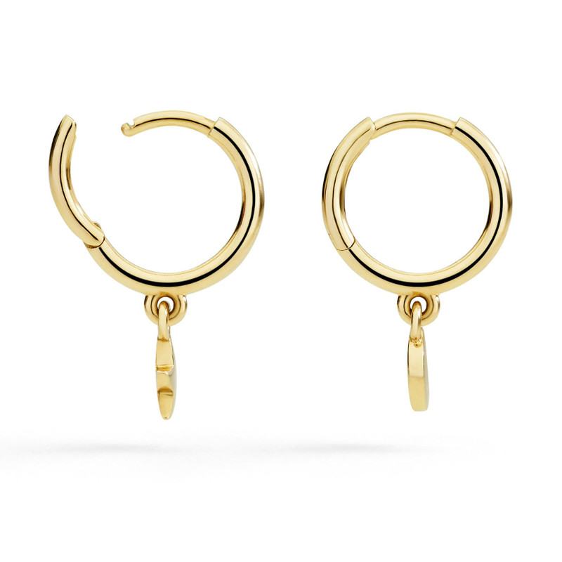 DoDo YELLOW GOLD STAR & MOON HOOP EARRINGS outlook