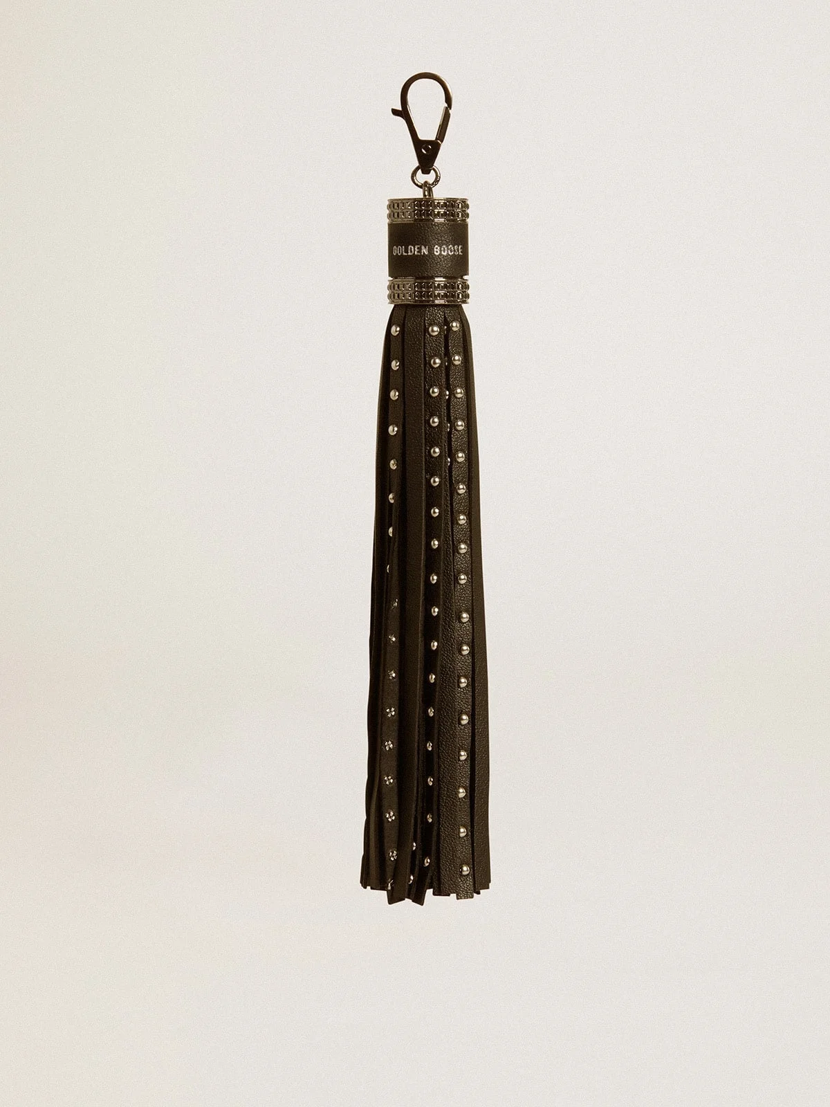 Charm in black nappa leather with studs and metal details - 1