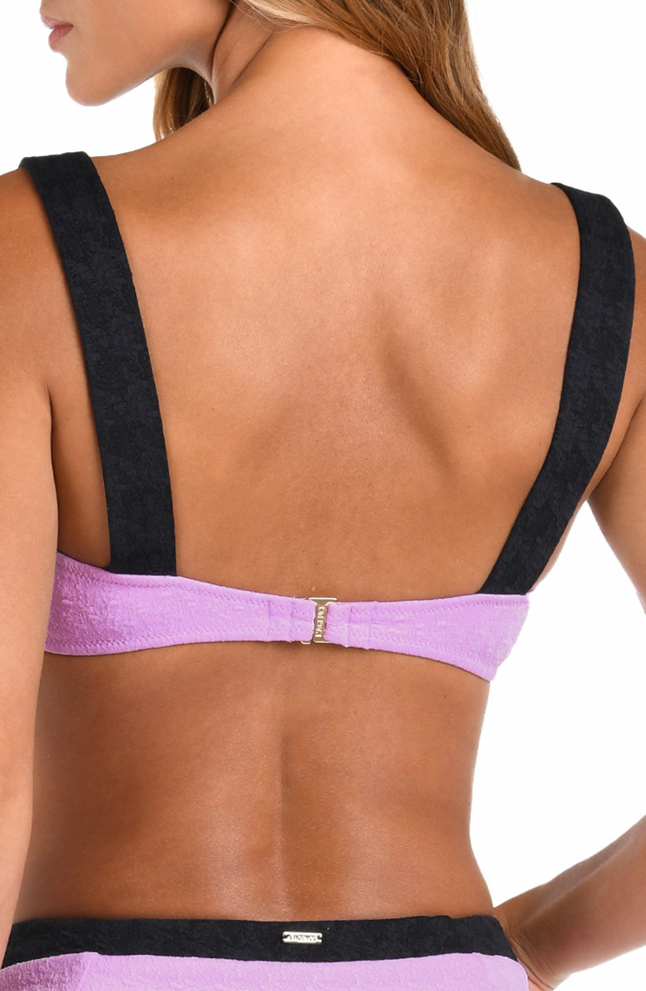 L'AGENCE Alexandria Colorblock Bikini Top in Light Violet at Nordstrom - 2