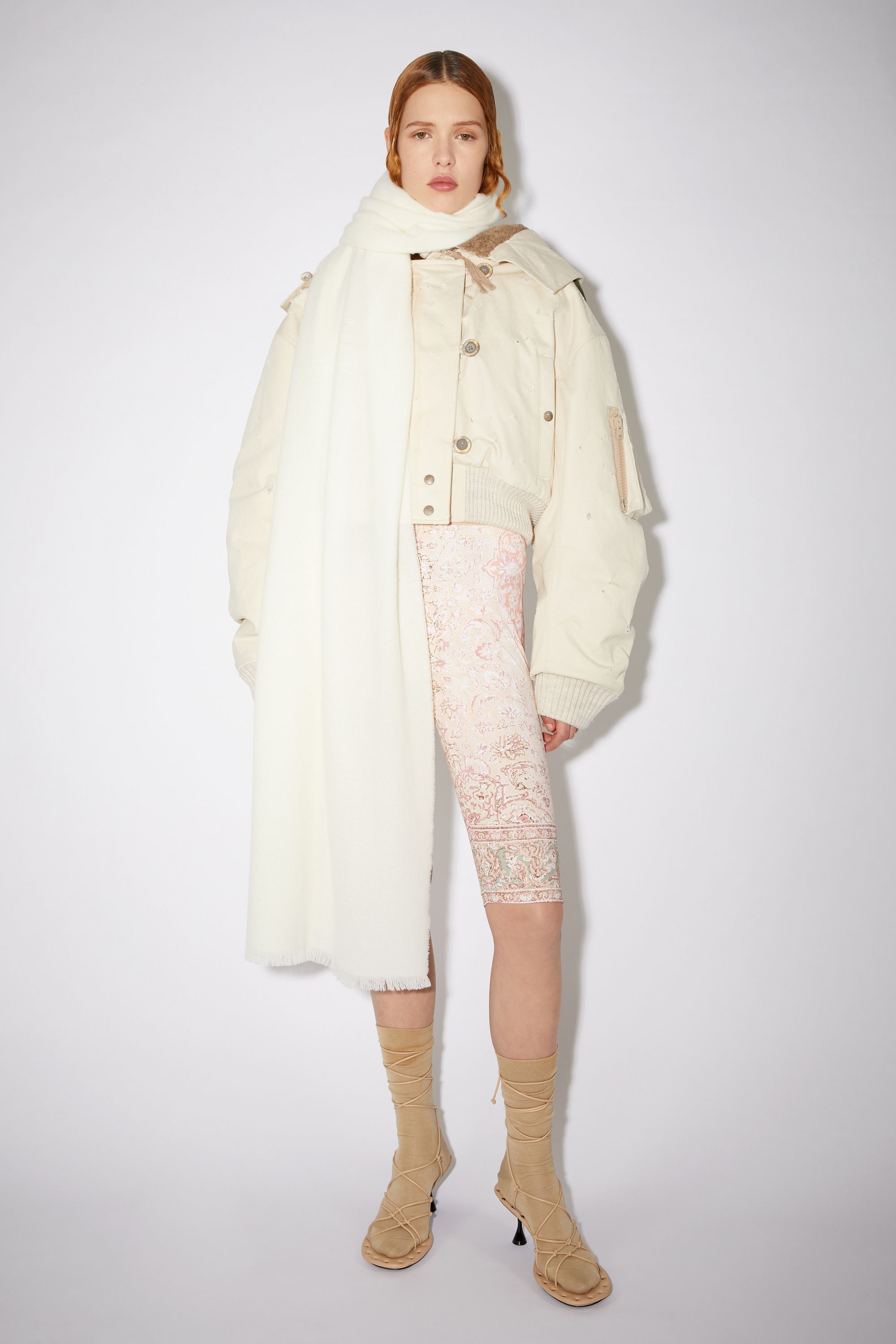 Soft wool scarf - Cream beige - 2