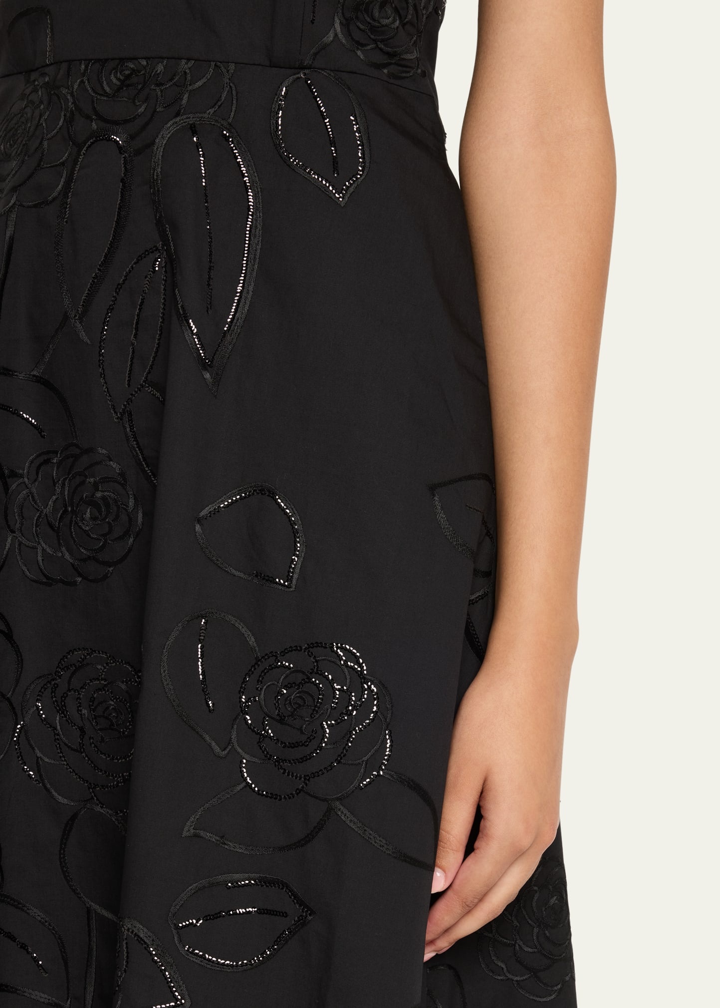 Odette Strapless Camelia Sequined Midi Dress - 5