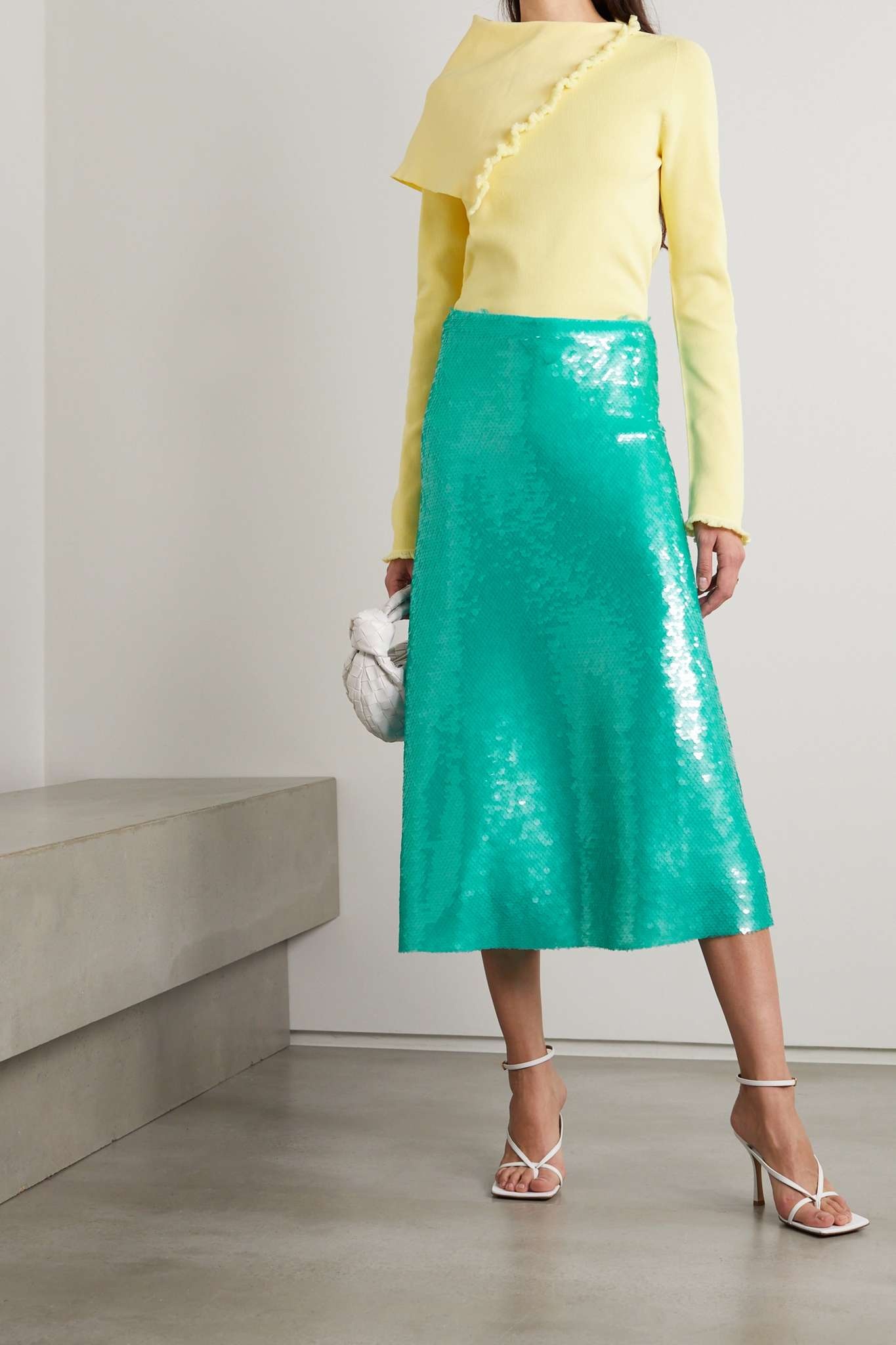 Sequined tulle midi skirt - 2