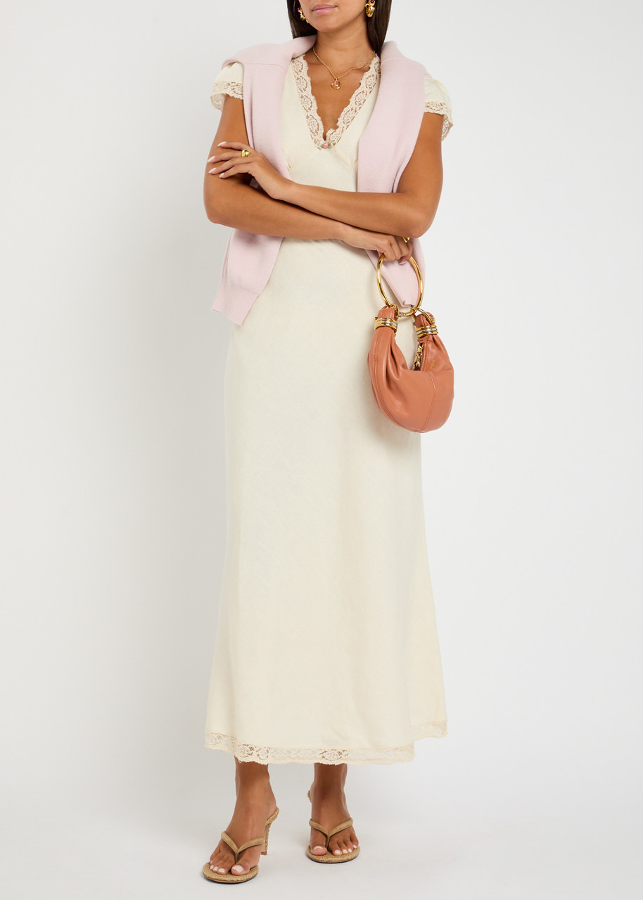 Rixo Clarice Lace-embellished Linen-blend Maxi Dress - 4