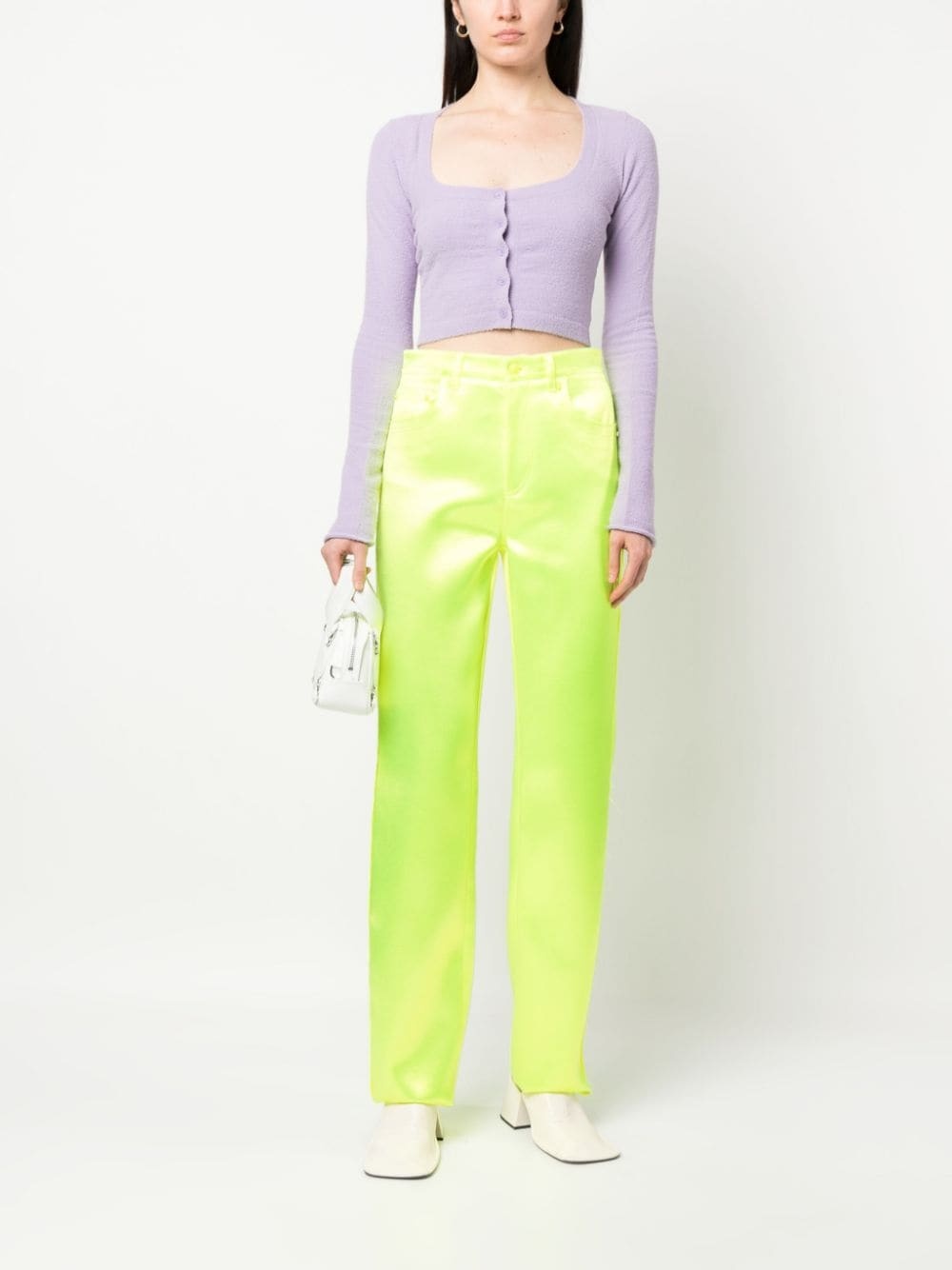 technical duchess satin trousers - 2