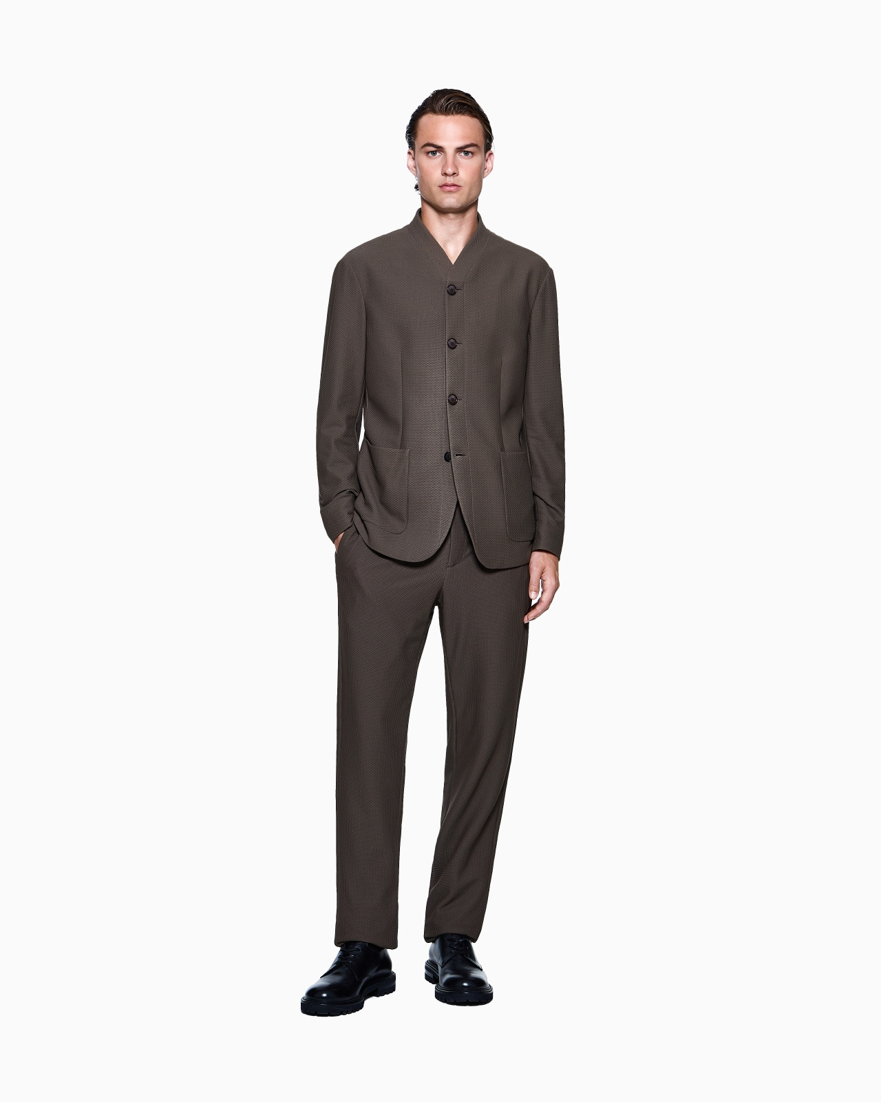TECHNICAL WAFFLE FLAT-FRONT TROUSERS - 2