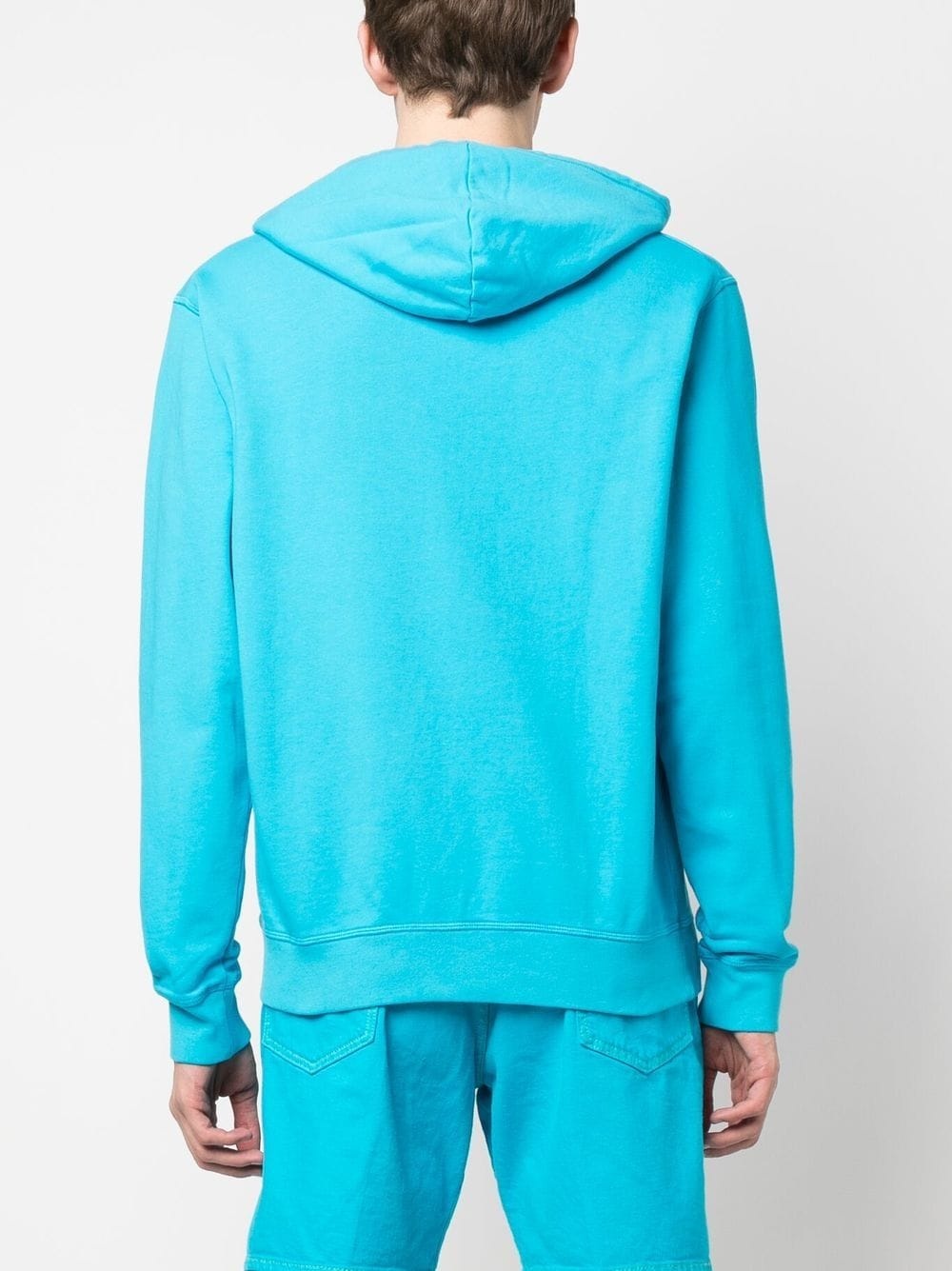 logo-print cotton hoodie - 4