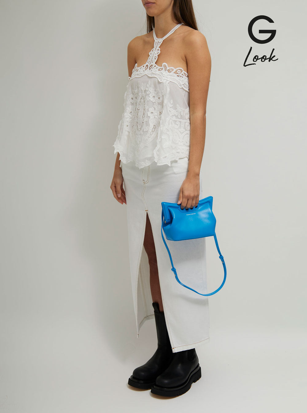Alexander Mcqueen Women 'Peak Mini' Blue Handbag In Leather Woman - 6