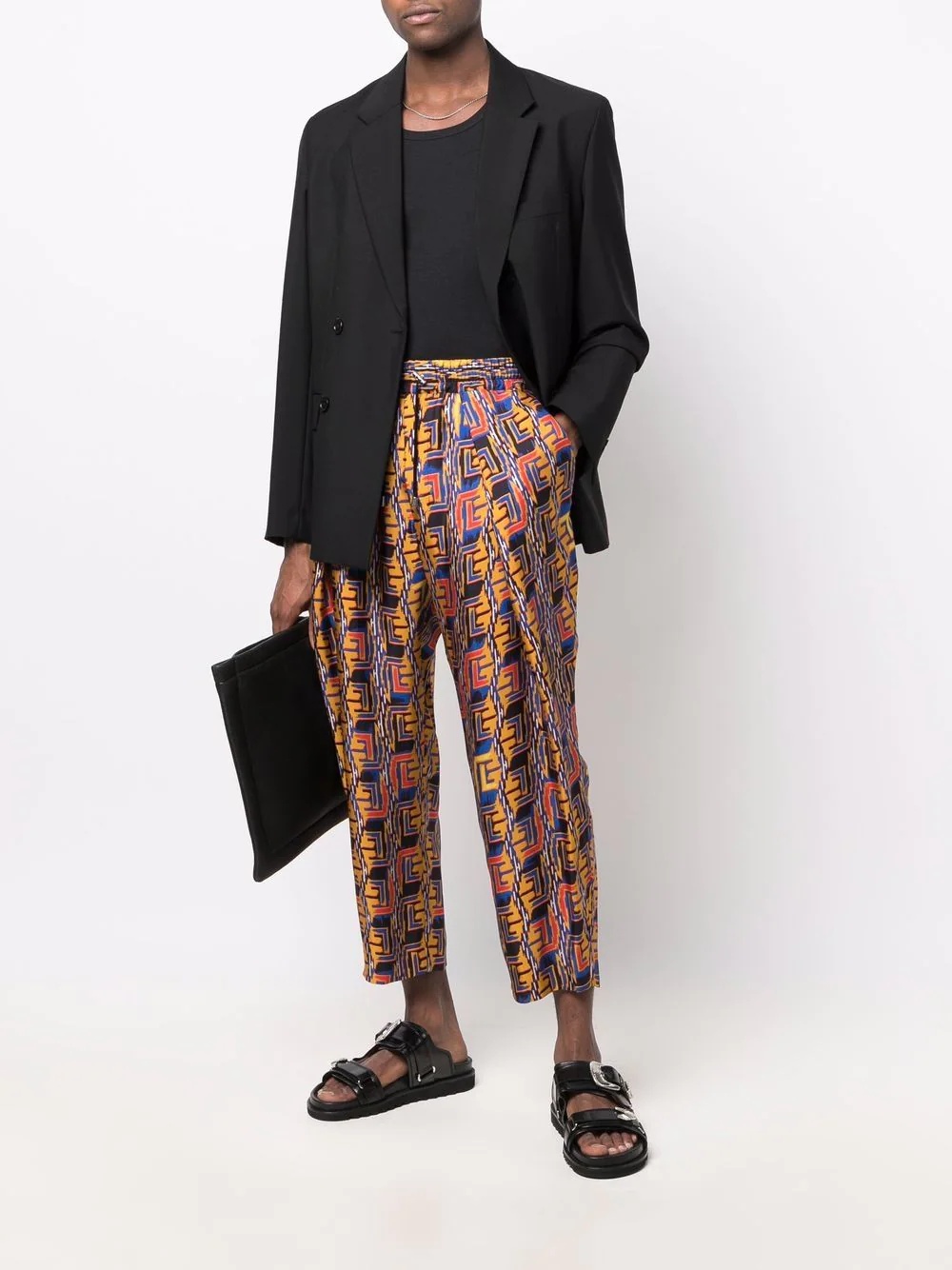 graphic-print cropped trousers - 2