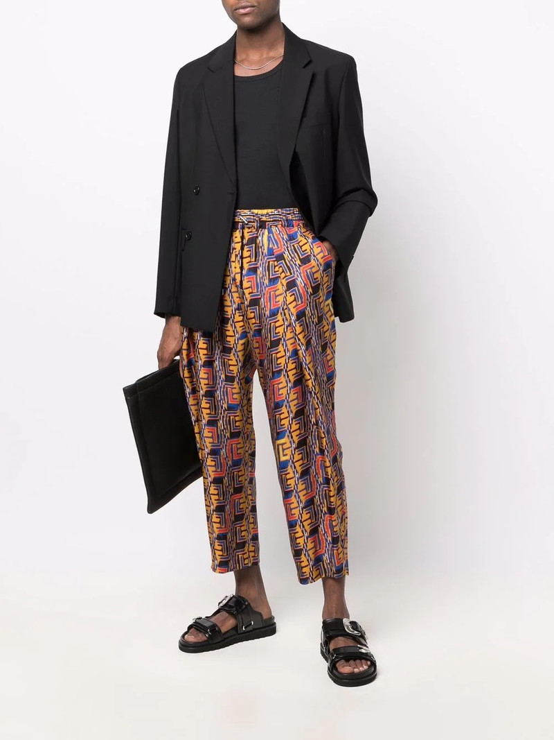 Balmain graphic-print cropped trousers outlook