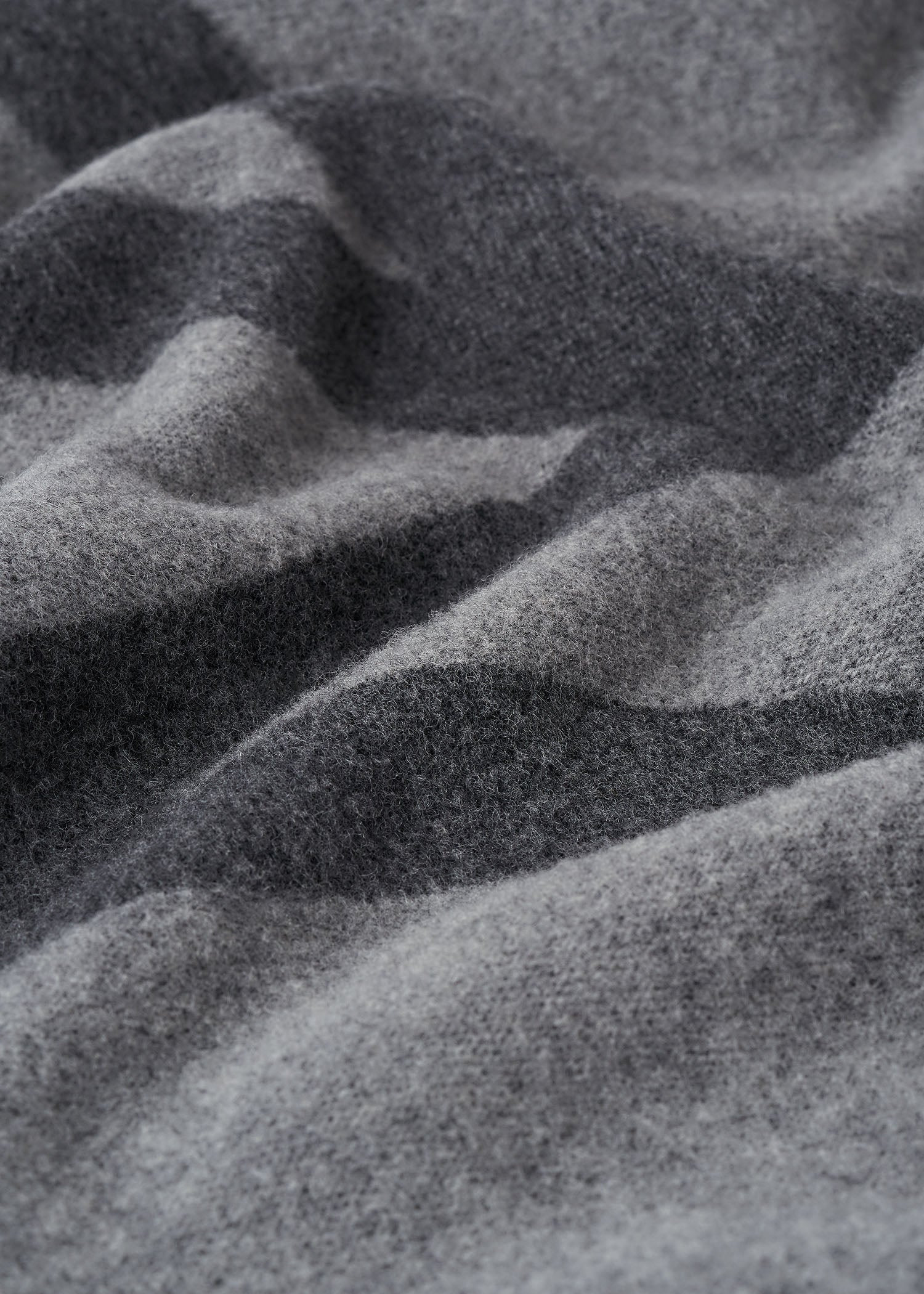 Monogram jacquard wool scarf dark grey mélange - 4