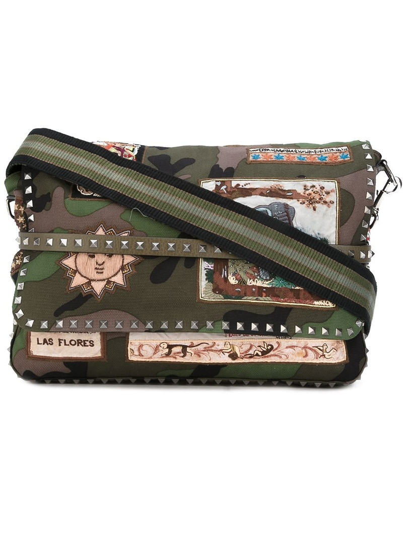 Valentino Garavani appliquéd messenger bag 1