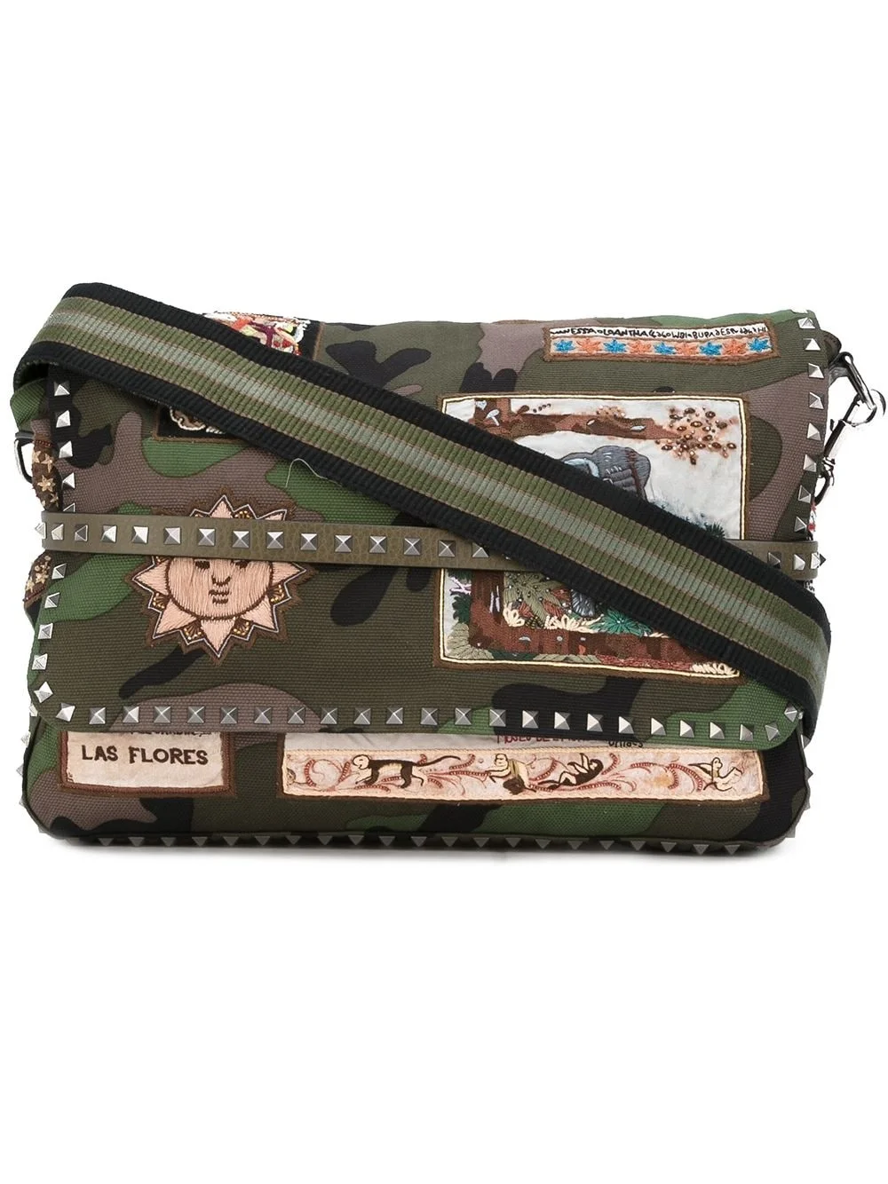 Valentino Garavani appliquéd messenger bag - 1