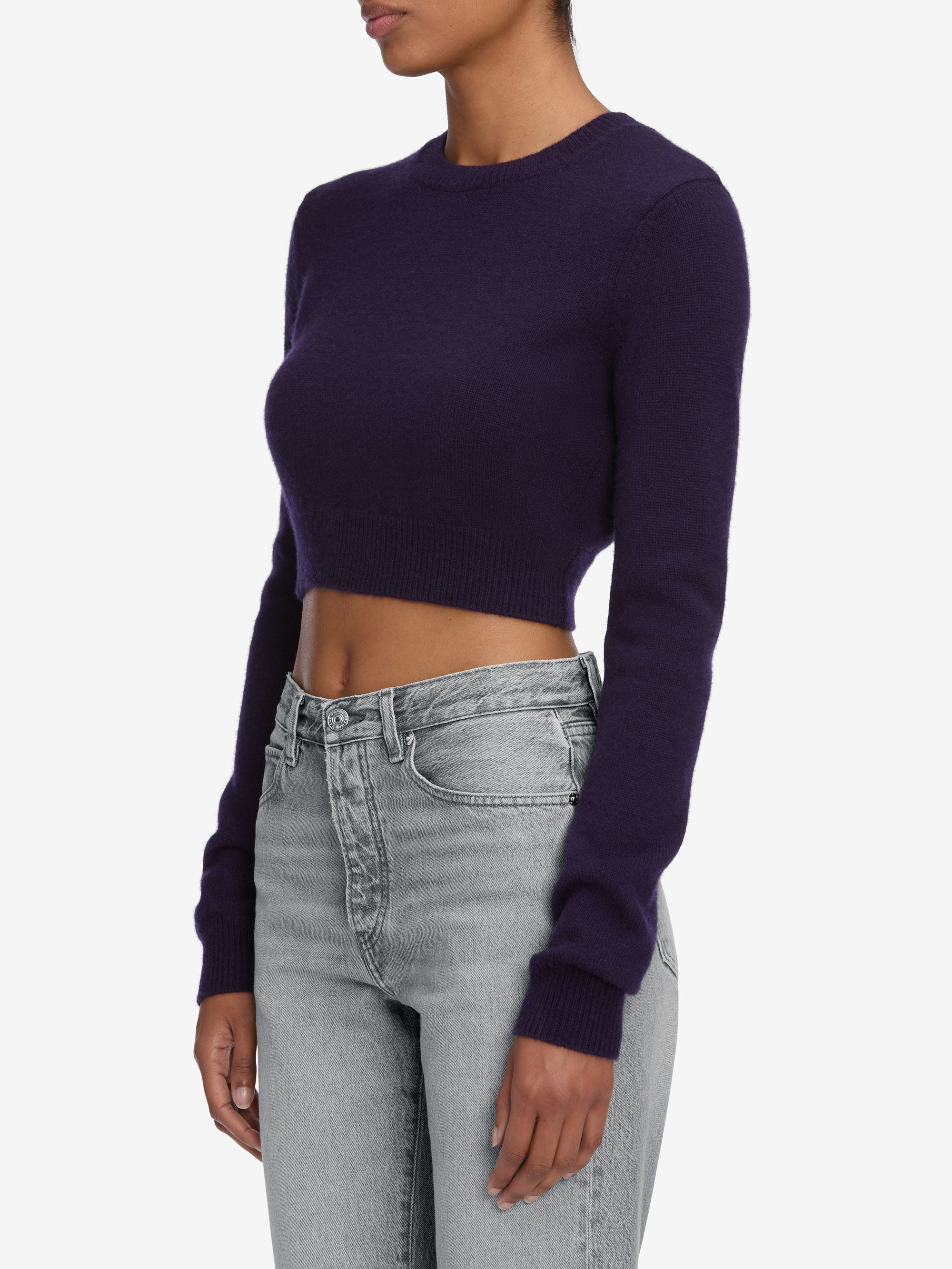 The Cashmere School Crew Sweater in Royal Purple - 5