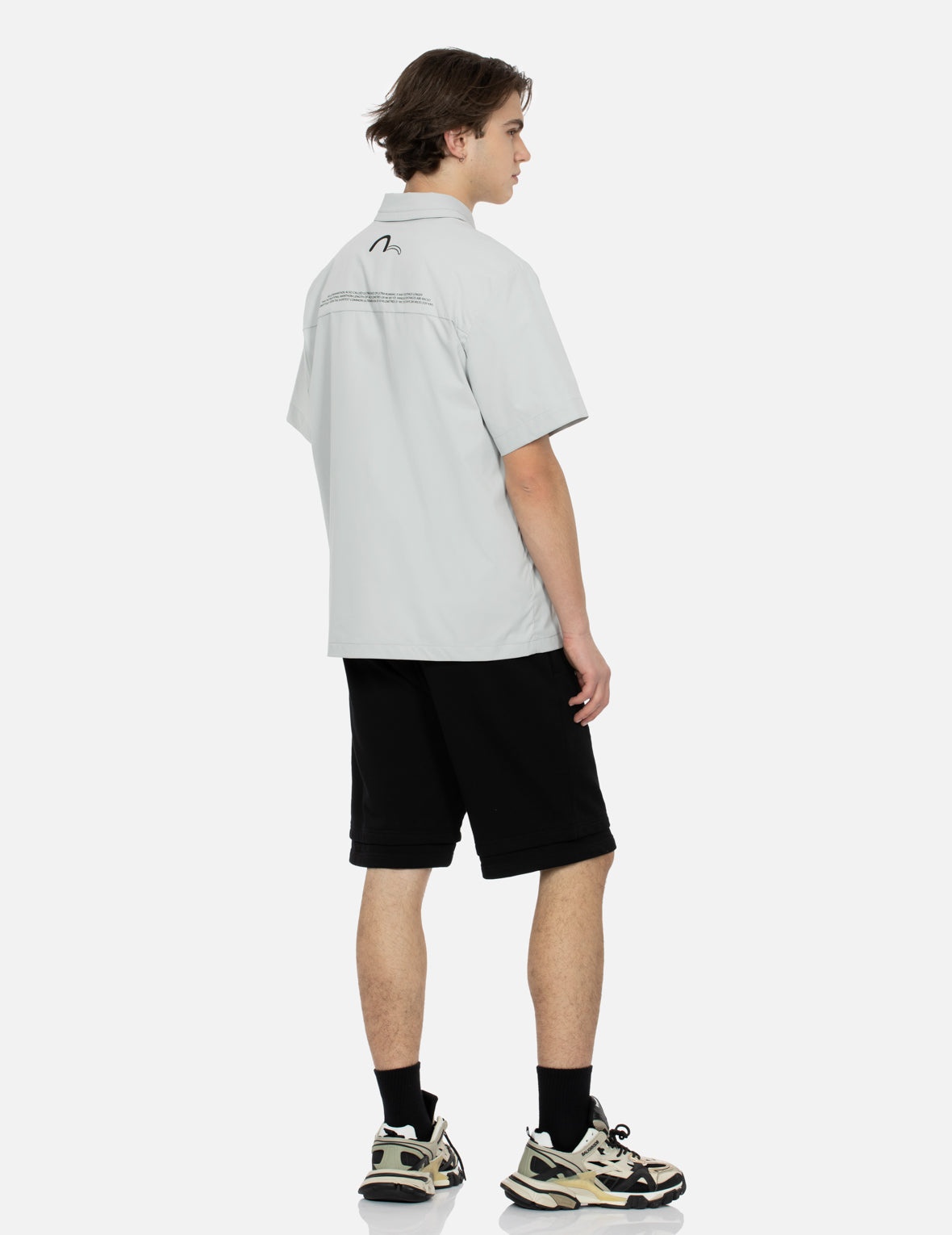 Logo and Kamon Print Regular Fit Short-Sleeves Shirt - 4