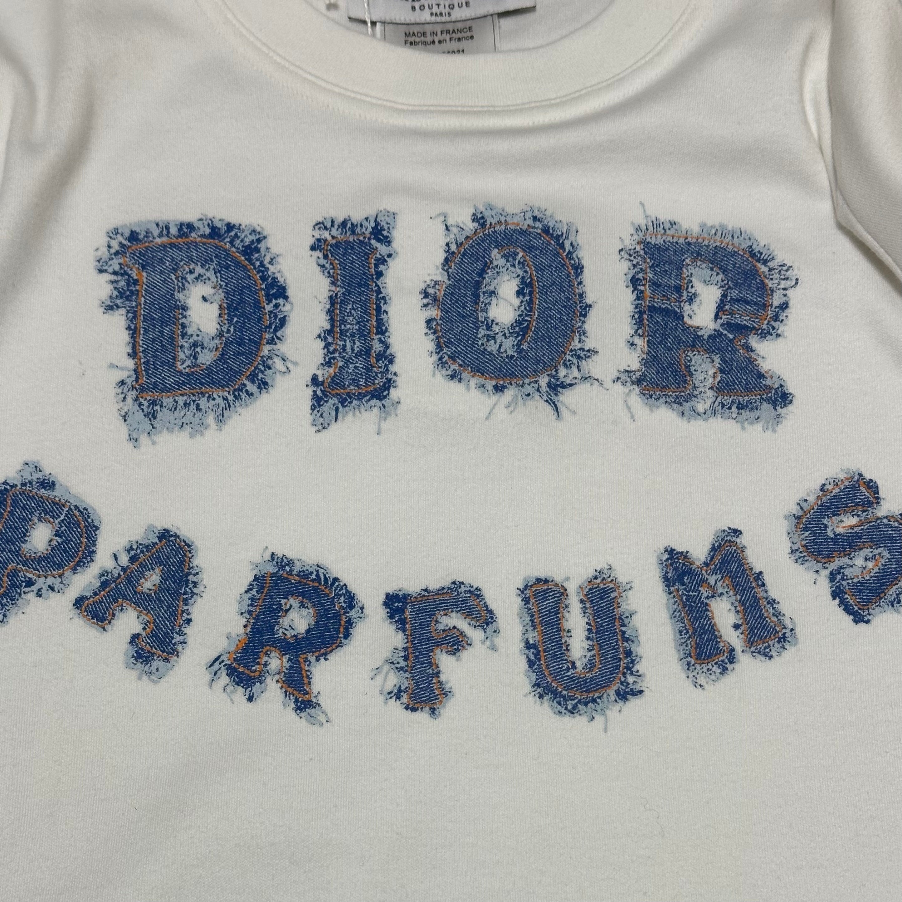 CHRISTIAN DIOR Spring Summer 2002 "DIOR PARFUMS" Denim Look Logo T-Shirt - 3