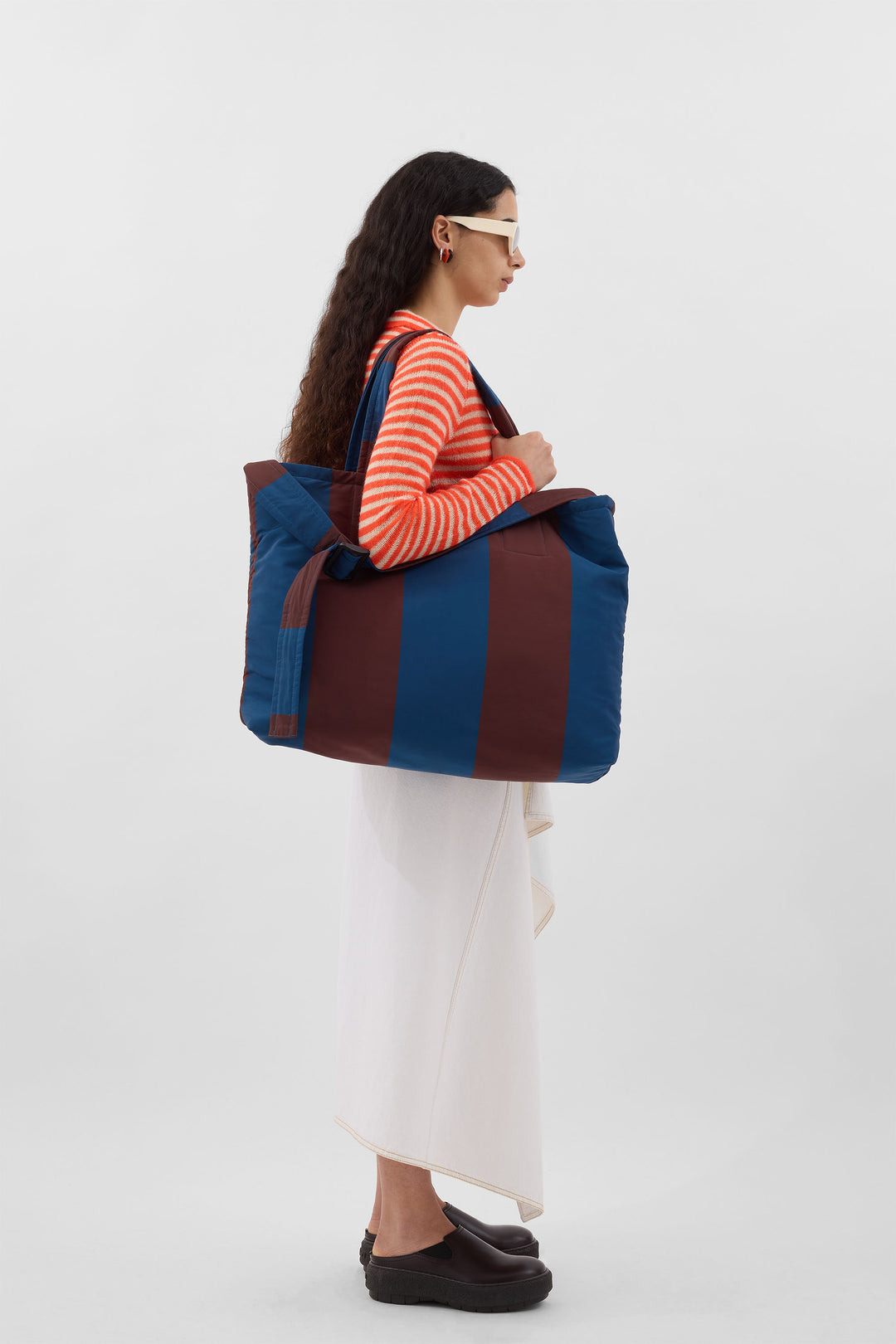 EVERYDAY REVERSIBLE BAG / blue & brown - 2