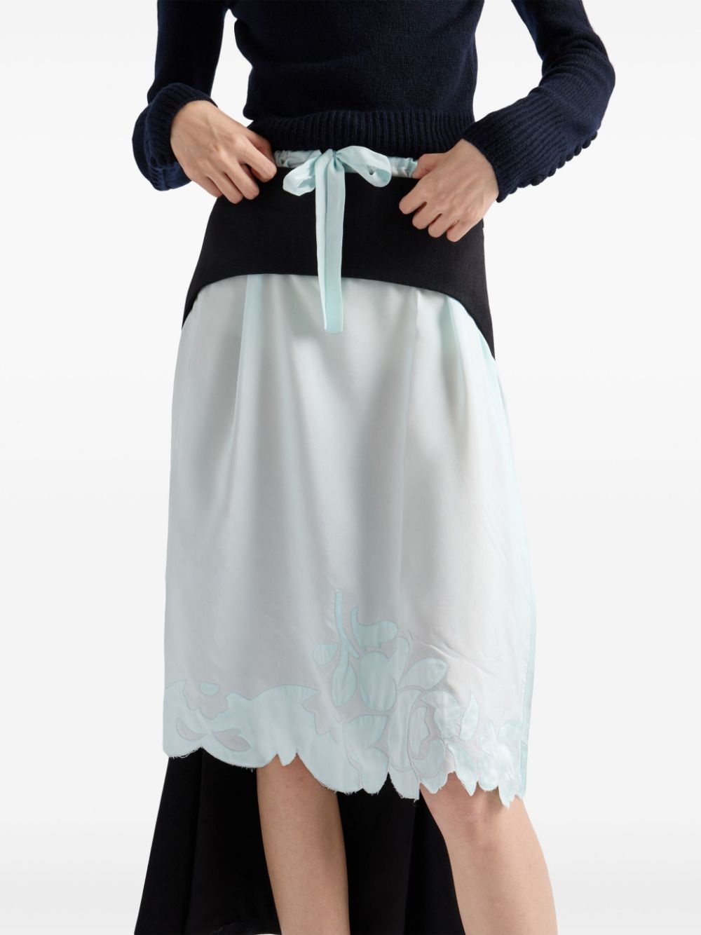 embroidered silk skirt - 3