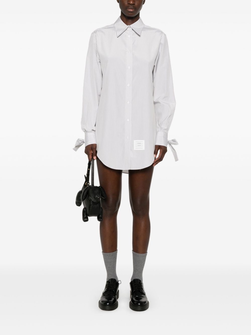 bow-cuff shirt dress - 2