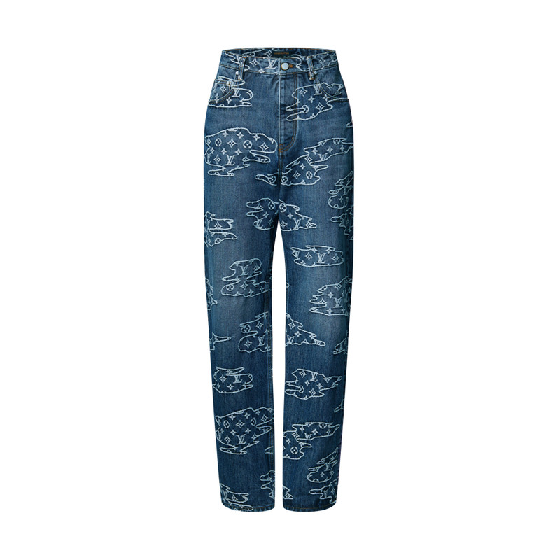 Monogram Denim Skate Pants 1