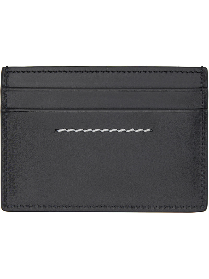 MM6 Maison Margiela Black Numeric Leather Card Holder outlook