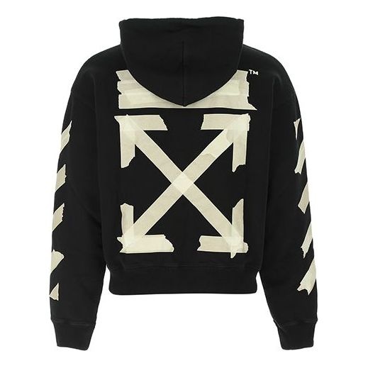 Off-White Tape Arrows Over Hoodie 'Black/Beige' OMBB037R20E300021048 - 2