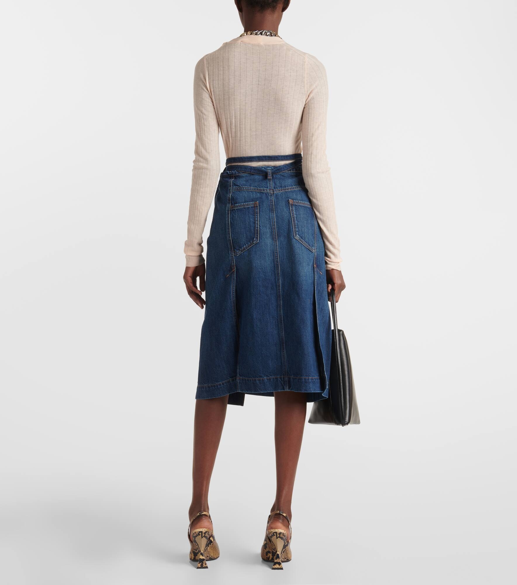 Denim wrap skirt - 3