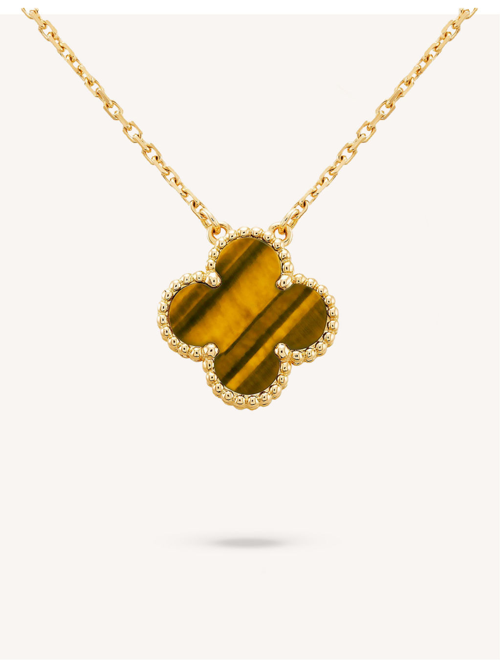 Vintage Alhambra gold and tiger's eye pendant - 2