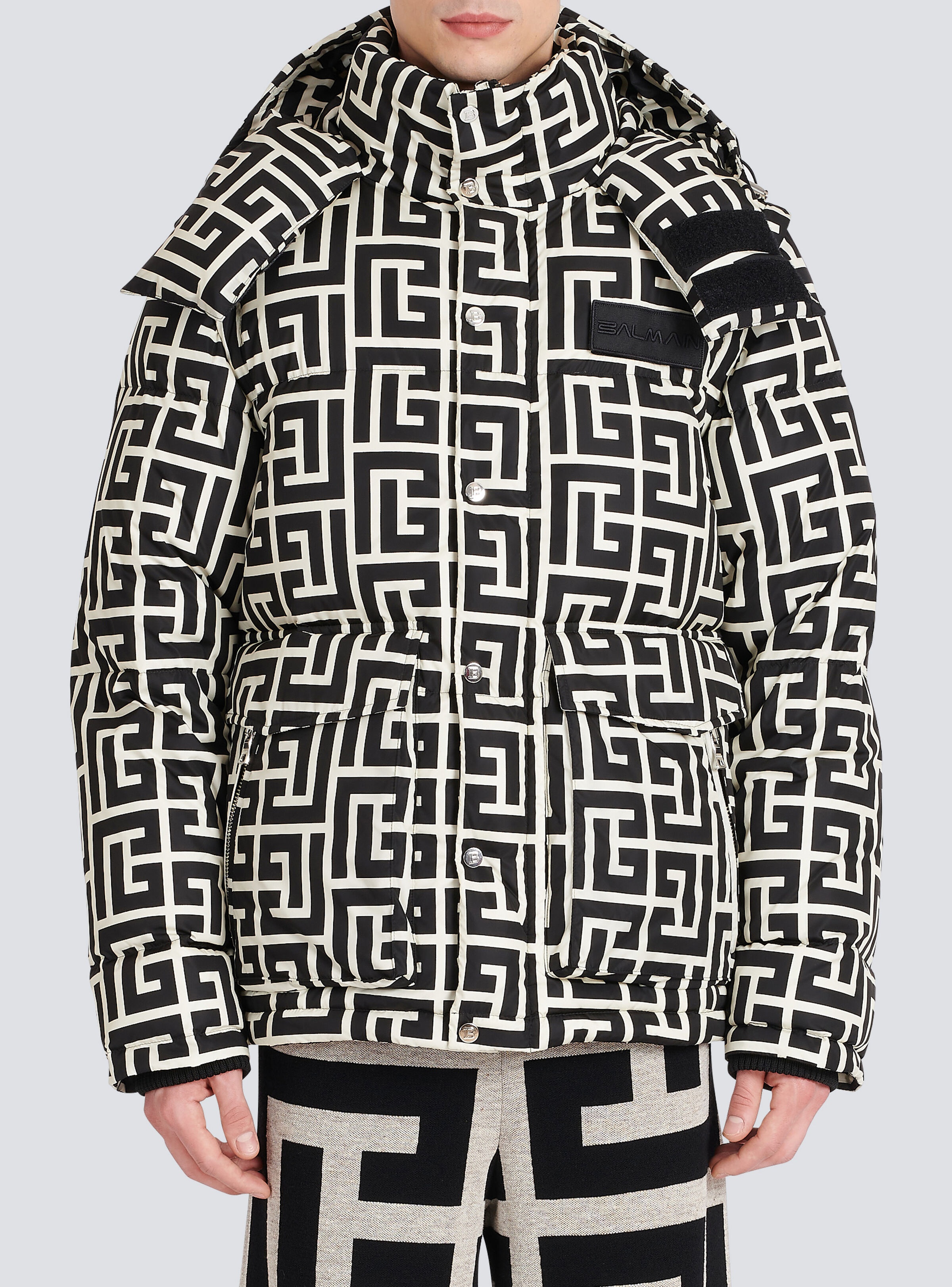 2-In-1 nylon quilted jacket with maxi Balmain monogram - 7