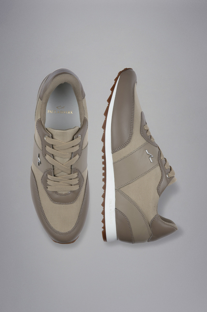 Paul & Shark TECH FABRIC AND LEATHER HYBRID SNEAKERS outlook