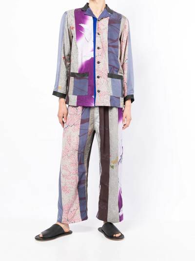 Guidi colour-block print suit set outlook