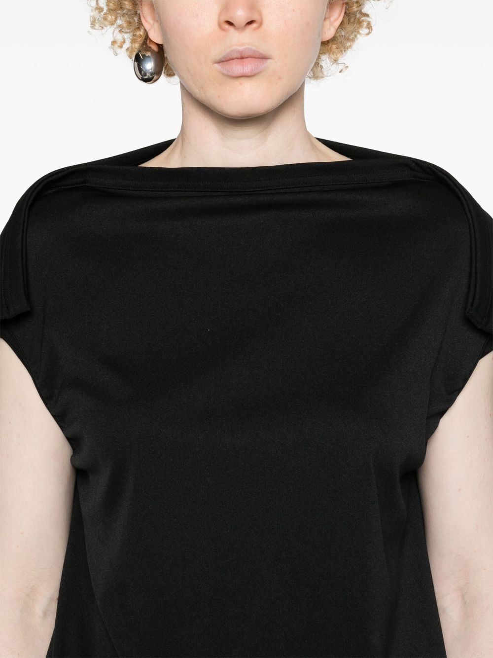 cowl-neck draped blouse - 5