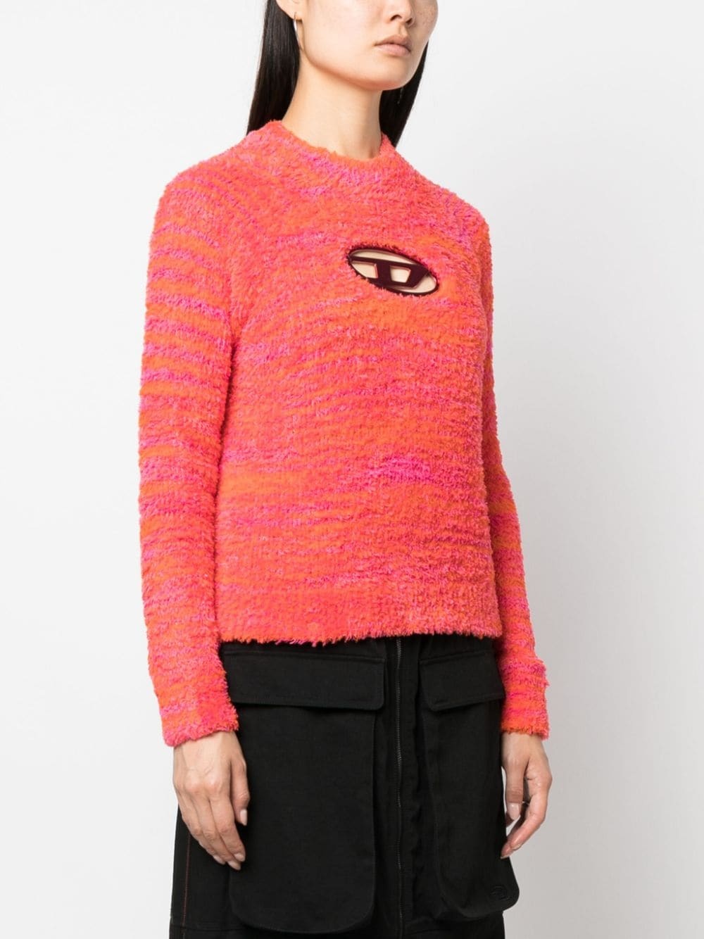 logo-plaque towelling-finish jumper - 3