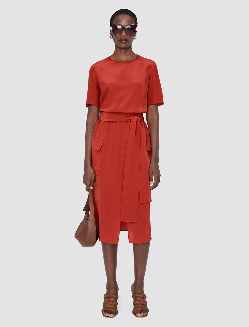 JOSEPH Charai Crepe de Soie Silk Skirt outlook