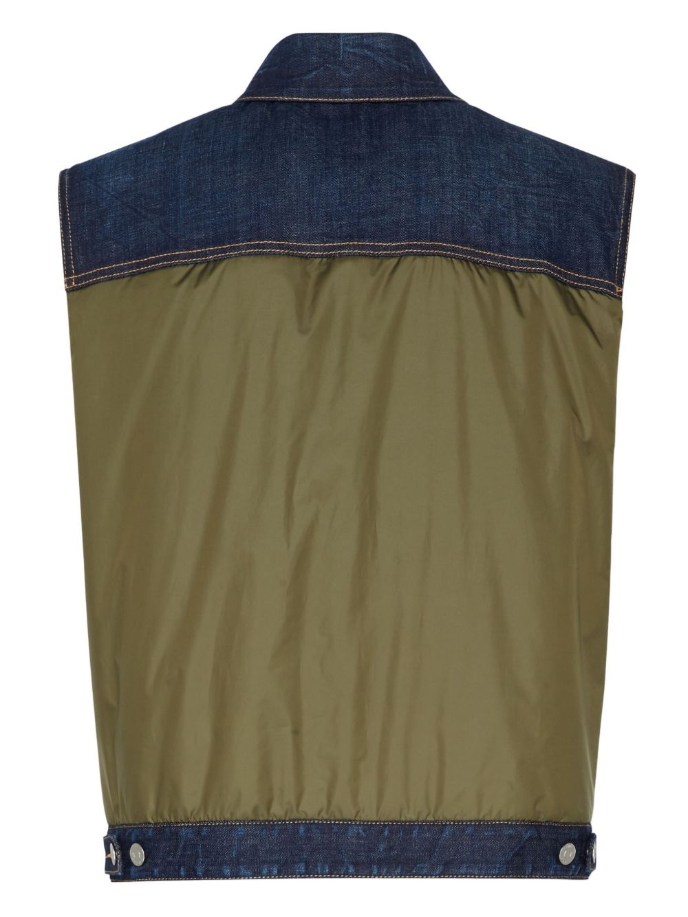 pocketed denim vest - 2