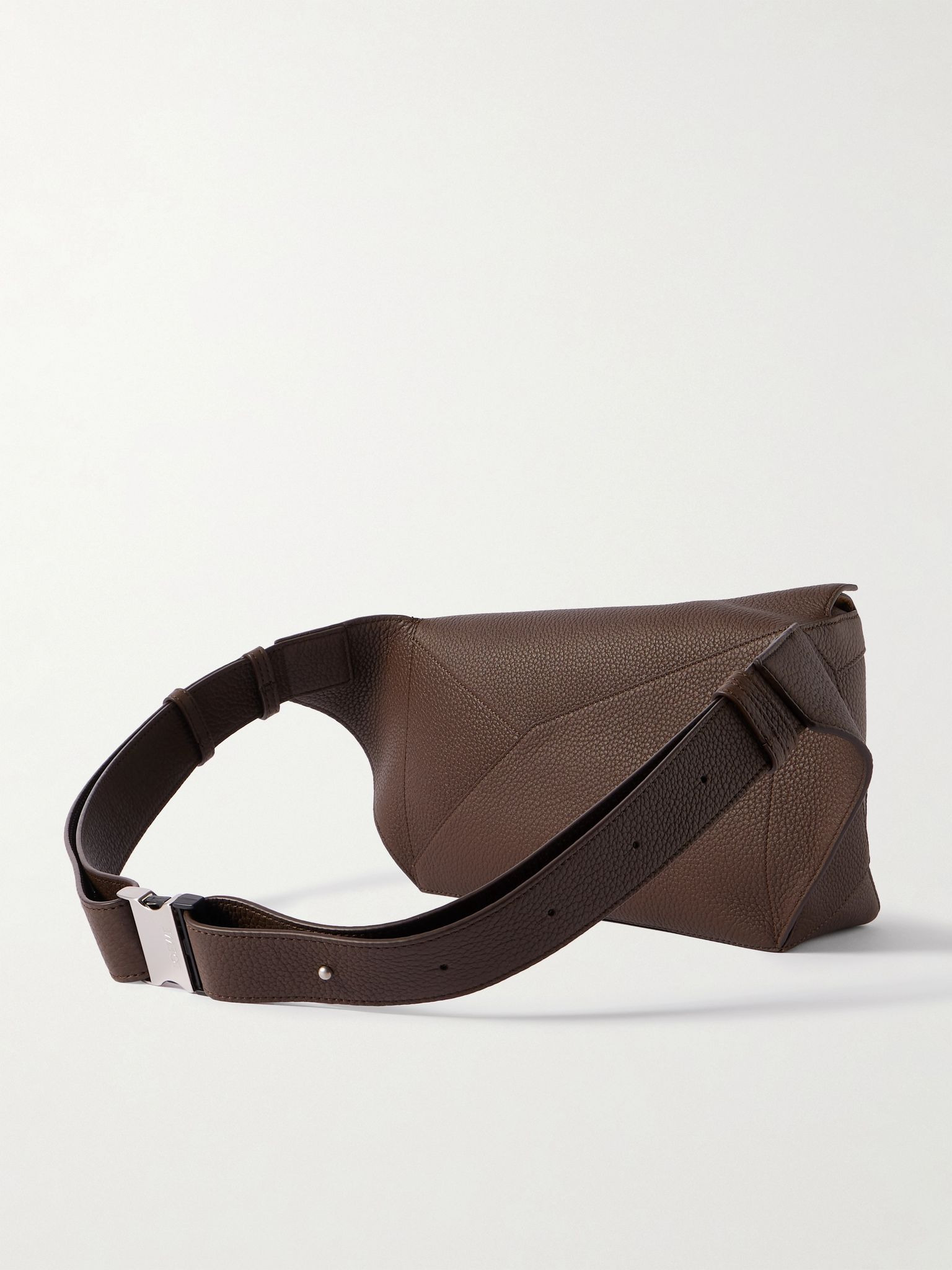 Puzzle Edge Small Full-Grain Leather Belt Bag Dark brown - 3