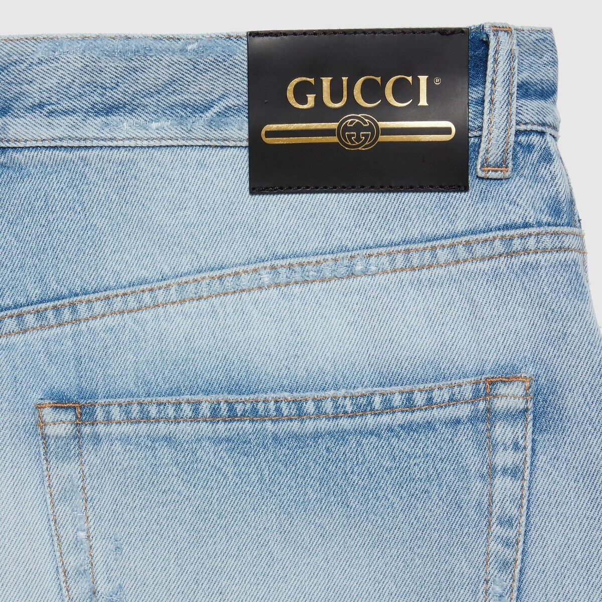 Denim pant with animal embroidery - 4