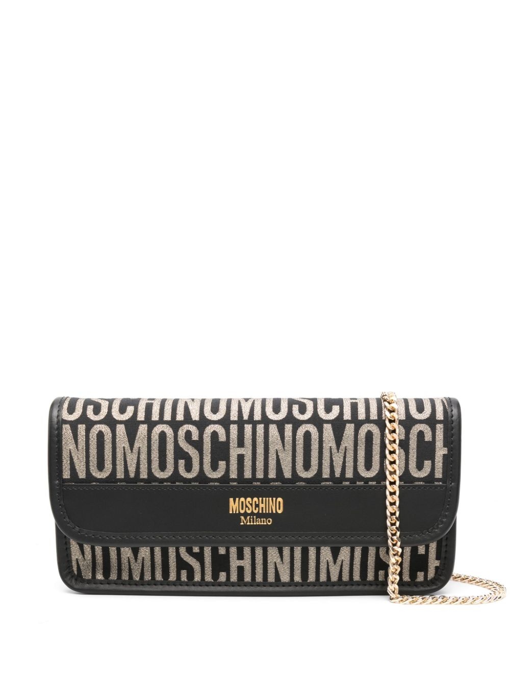 logo patterned-jacquard clutch bag - 1